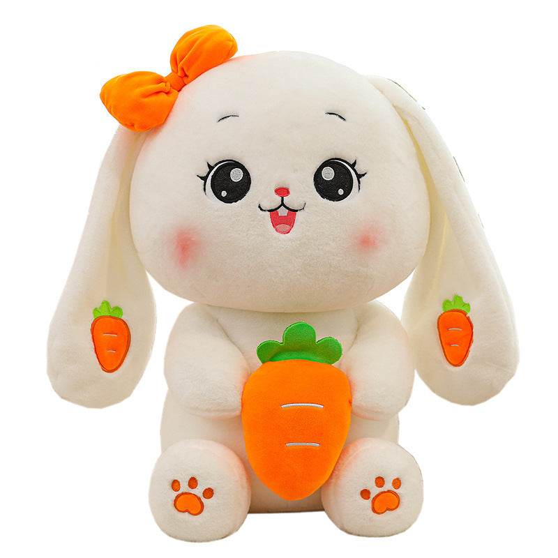 Adorable White Bunny Plush Toy - Kawaii Caramel Stuffed Animal for Kids & Adults | Perfect for Cuddling, Gifts, and Home Decor