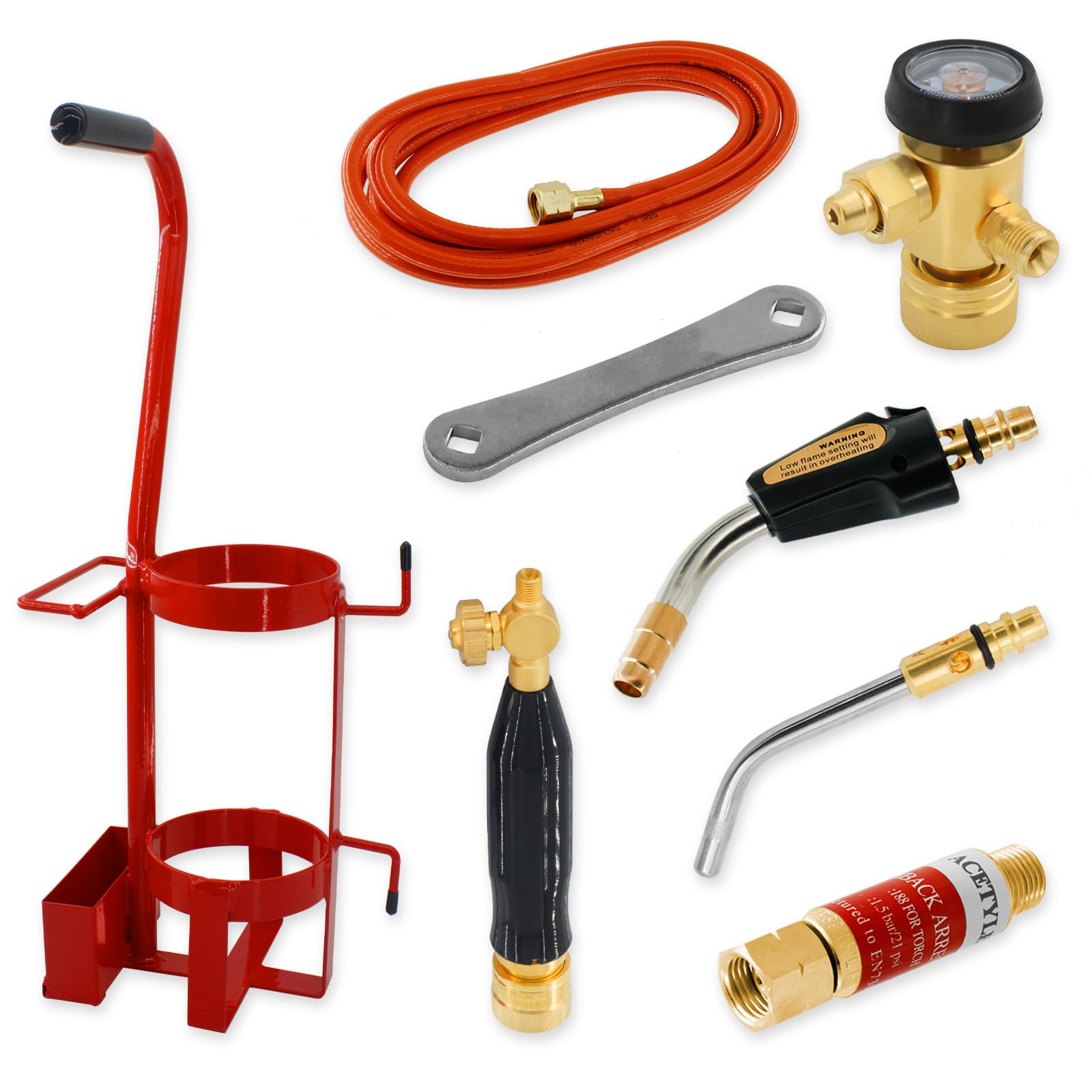 TDLX 2003MC Professional Air Acetylene Torch Kit with Fuel Gas for MC Size Tanks - Welding, Brazing & Metal Cutting Torch Set for DIY & Industrial Use