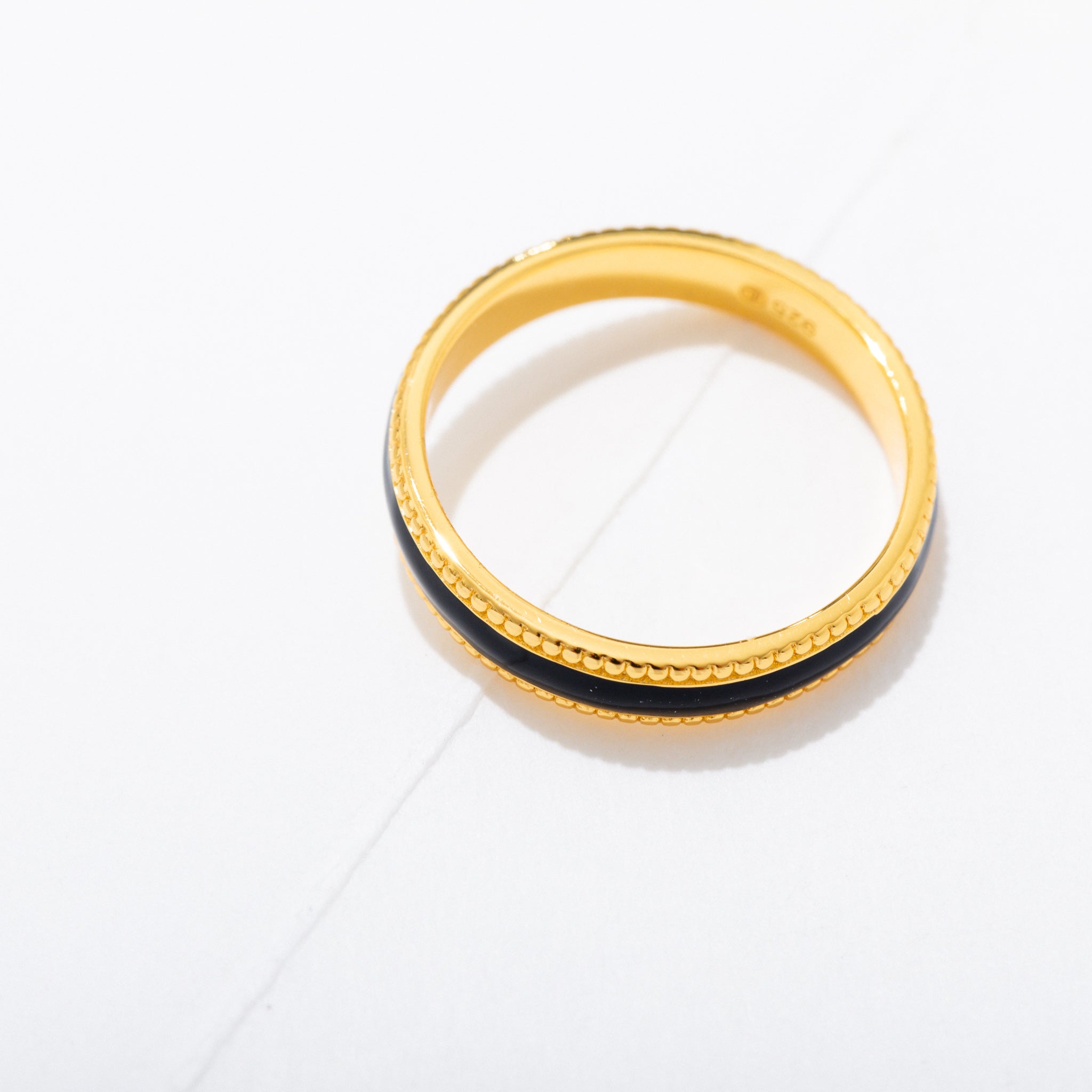 14K Gold Enamel Eternity Ring for Women - Durable & Hypoallergenic Wedding Band, Anniversary Gift - Perfect for Everyday Wear & Special Occasions