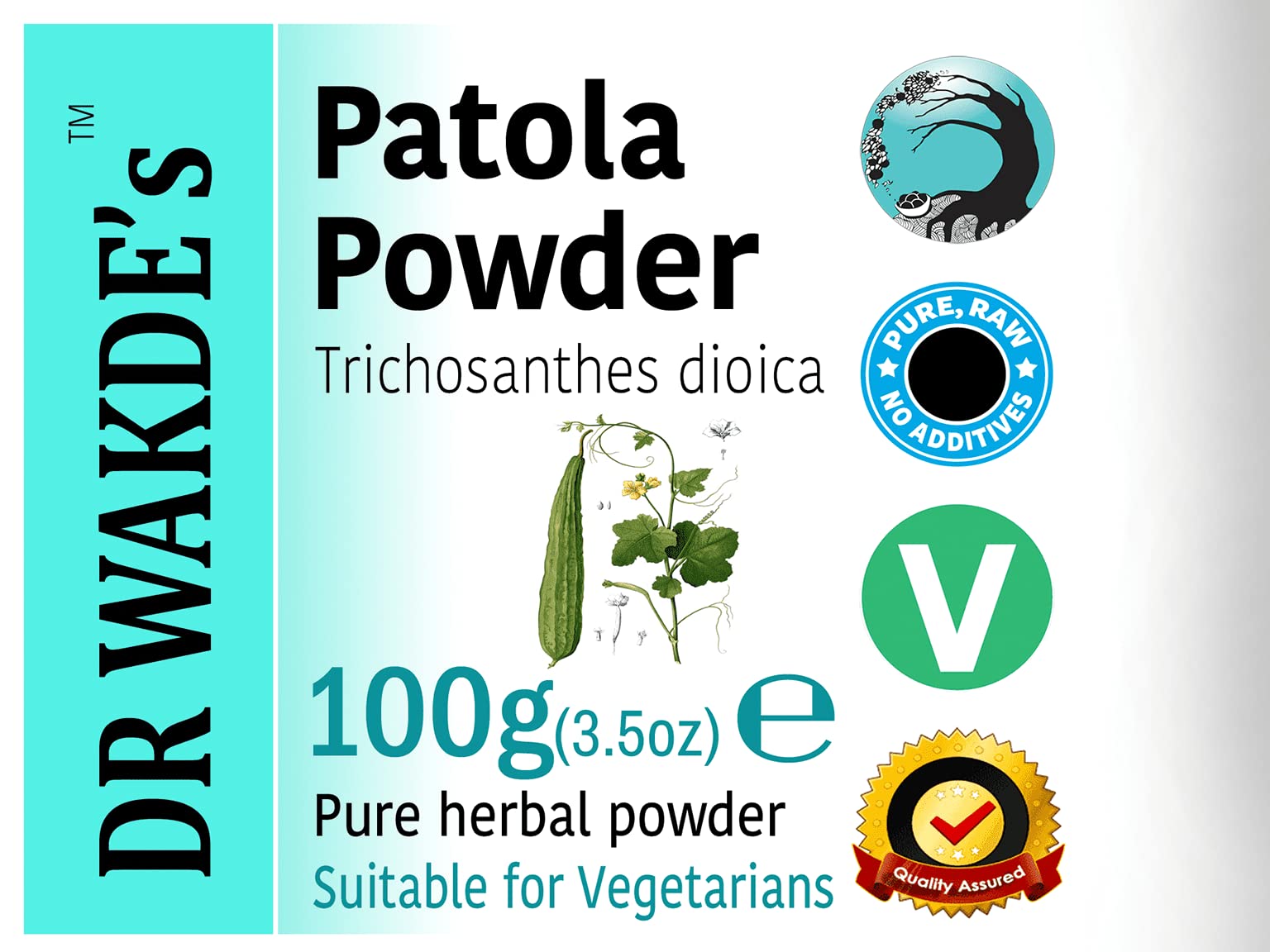 DR WAKDE'S Patola Powder (Trichosanthes dioica) - 100g (3.5oz) | Pure, Raw & Dried Powder | Natural Aroma & Freshness | Fine Powder | Vegan | Premium Grade | No Additives | Perfect for Smoothies, Baking & Herbal Remedies
