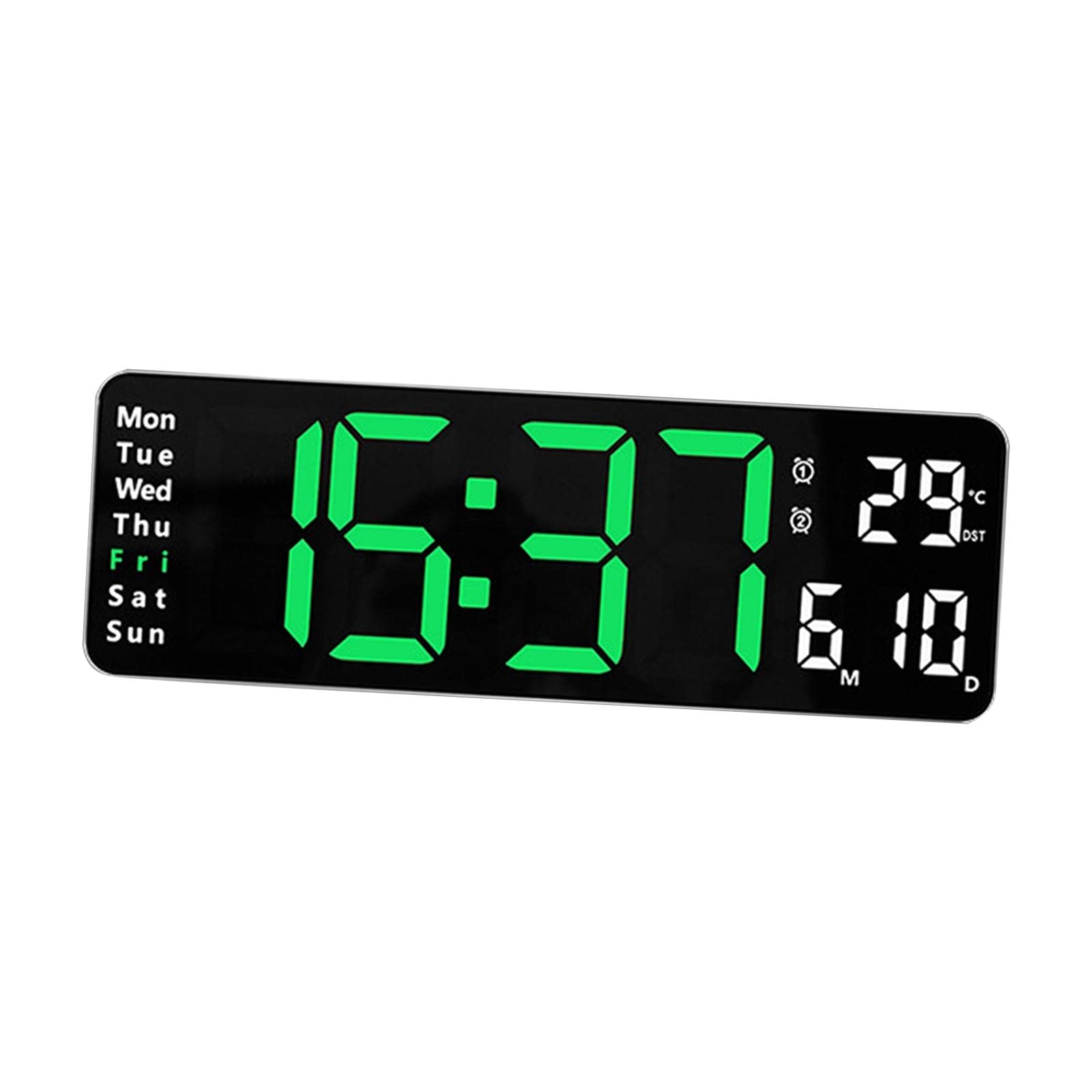 Smart Digital Alarm Clock with Temperature Display - USB Powered, Remote Control, Wall/Table Mount - Perfect for Bedroom, Office, Living Room & Study Room - Green LED Display for Easy Nighttime Reading