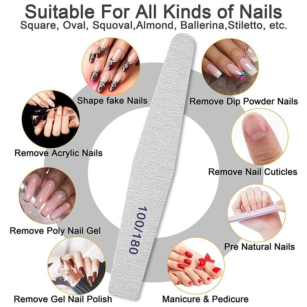 AISHU Manicure Kit - 7-Way Nail File & Buffers for Salon & Home Nail Care