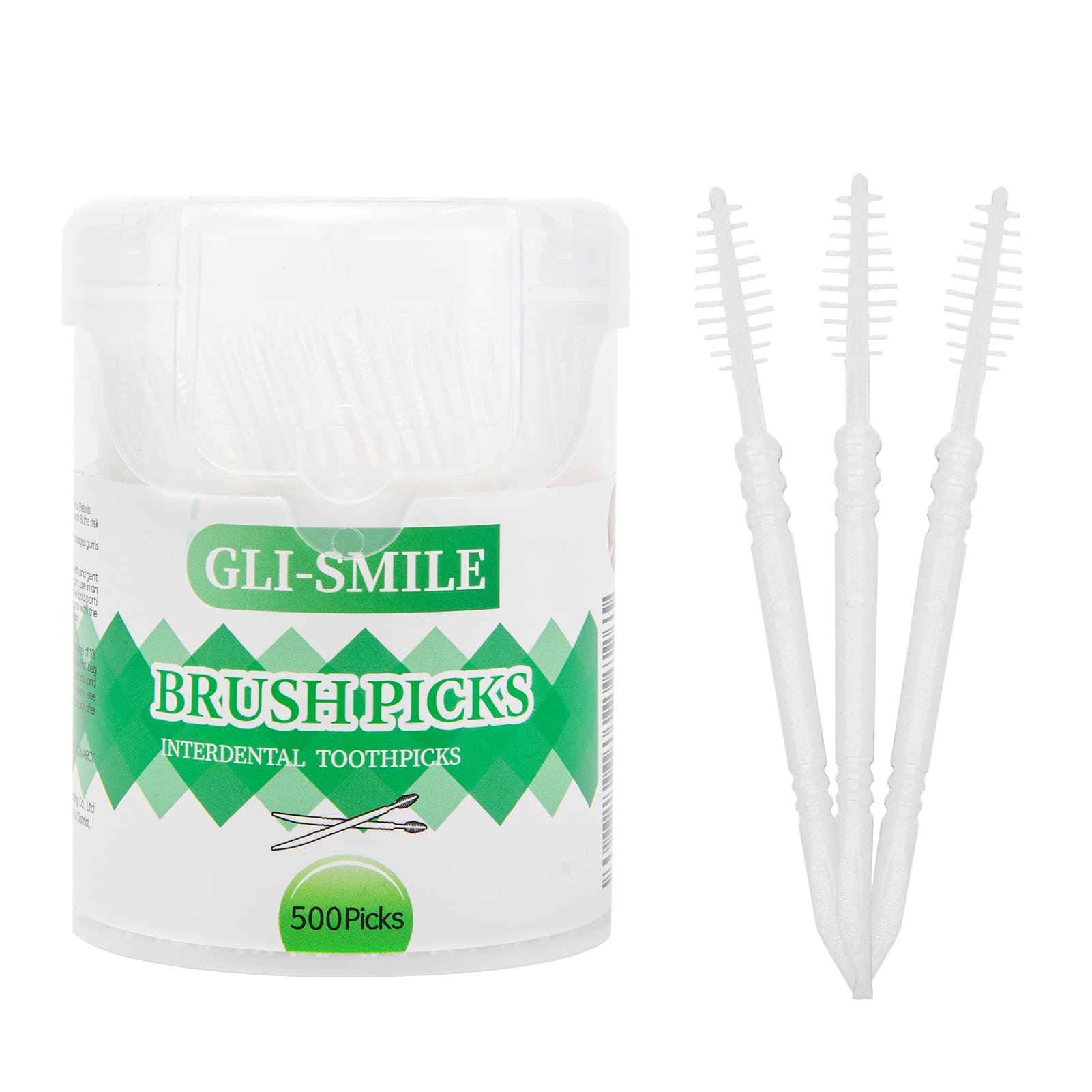 **Interdental Toothpicks & Soft Brushes 2-in-1 – 500 Count Dental Plaque Remover for Teeth Cleaning – Ideal for Travel, Home & Office Use**