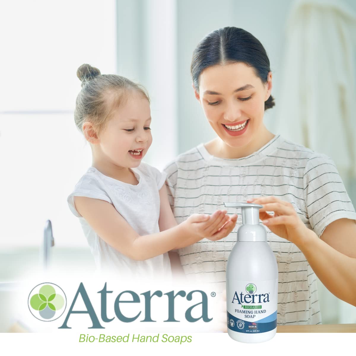 Aterra® Eco-Friendly Foaming Hand Soap Refill - 18oz Bulk Pack of 12 | Natural Plant-Based Formula for Kitchen, Bathroom & Office Use