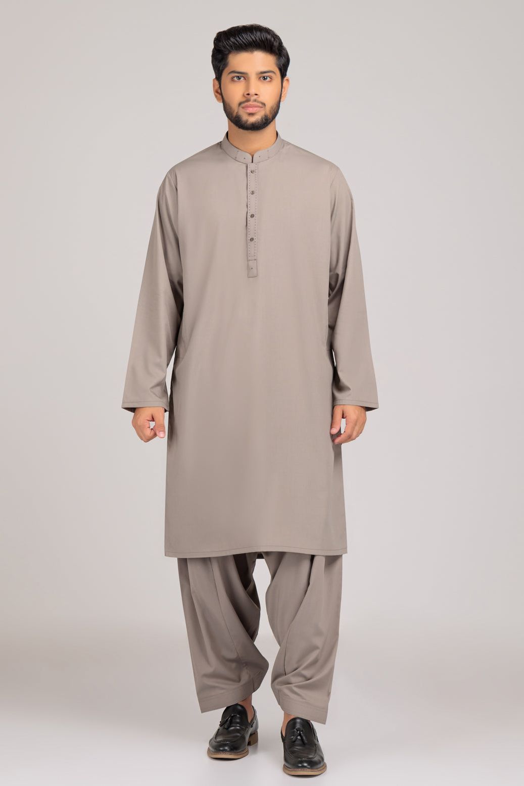 Blended Earth Kurta Shalwar Set - Traditional Pakistani Cotton Outfit for Men - Perfect for Eid, Weddings & Cultural Events