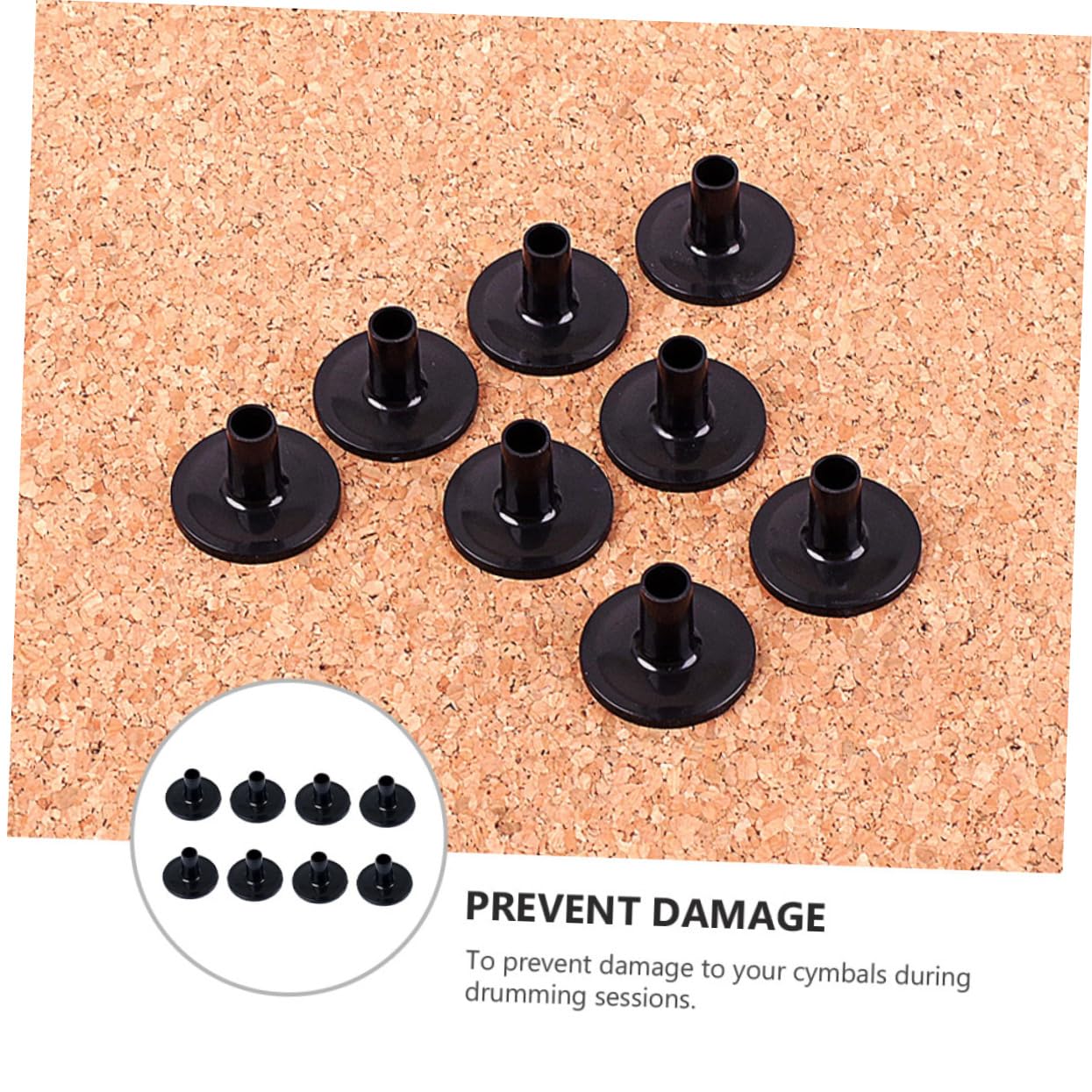 8 Pack Black Plastic Drum Cymbal Stand Sleeves - Easy Replacement Parts for Drum Set Accessories | Perfect for Live Performances, Studio Recording & Drum Maintenance