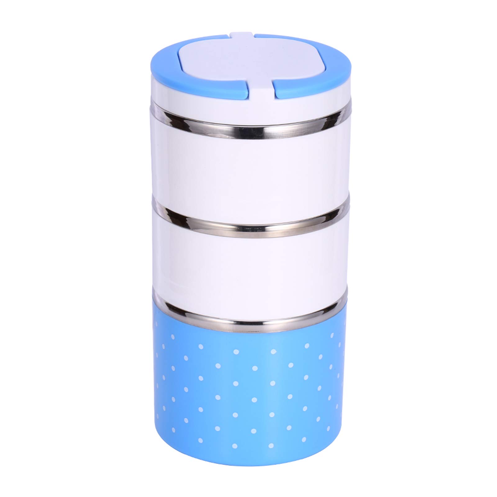 3 Layer Stainless Steel Insulated Lunch Box - Leakproof Thermal Food Container for Hot & Cold Meals - Reusable Bento Box for Office, School, Picnic & Travel - Blue Kitchen Essentials