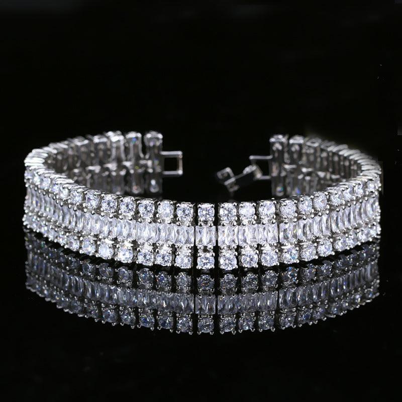 Fashion Electroplated Real Gold Zirconium Watch Chain for Men & Women - Luxury Bracelet for Formal Events, Parties & Everyday Wear