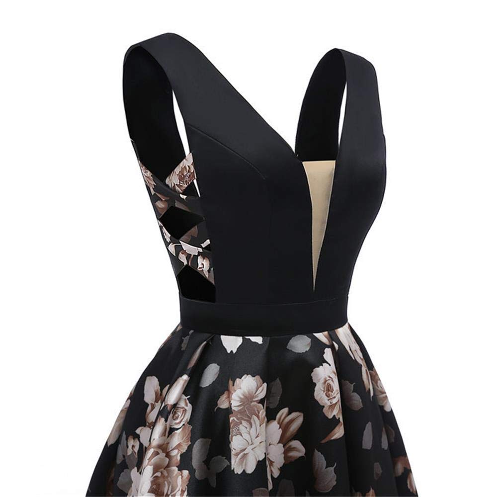 Elegant Chugu Women's Long Evening Prom Dress with Pockets - Floral Printed Formal Gown for Homecoming, Ball, and Special Occasions