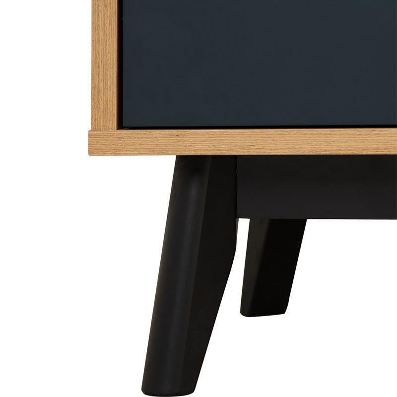 CASTOR 180cm Entertainment TV Stand with Storage - Natural, Navy Blue & Black Modern TV Console for Living Room, Bedroom & Home Theater