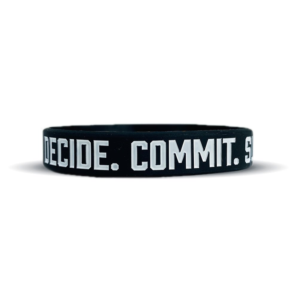 Motivational Wristband - DECIDE. COMMIT. SUCCEED. Inspirational Fitness & Workout Accessory for Gym, Running & Daily Motivation