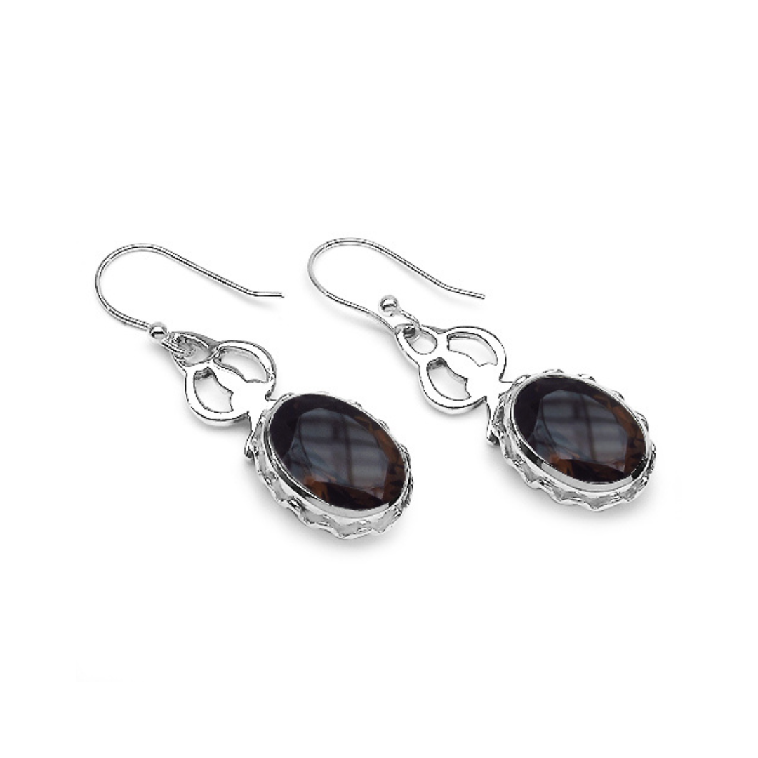 Premium Sterling Silver Smoky Quartz Jewelry Set - Elegant Necklace, Earrings & Bracelet Gift Set for Women | Perfect for Weddings, Parties & Everyday Wear