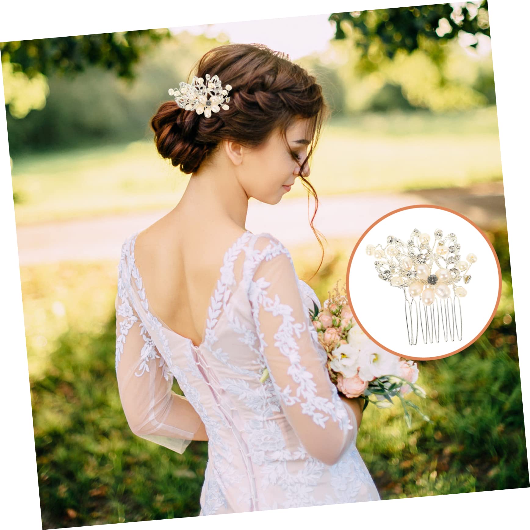 Elegant Pearl Rhinestone Hair Comb for Brides - Wedding & Party Accessory