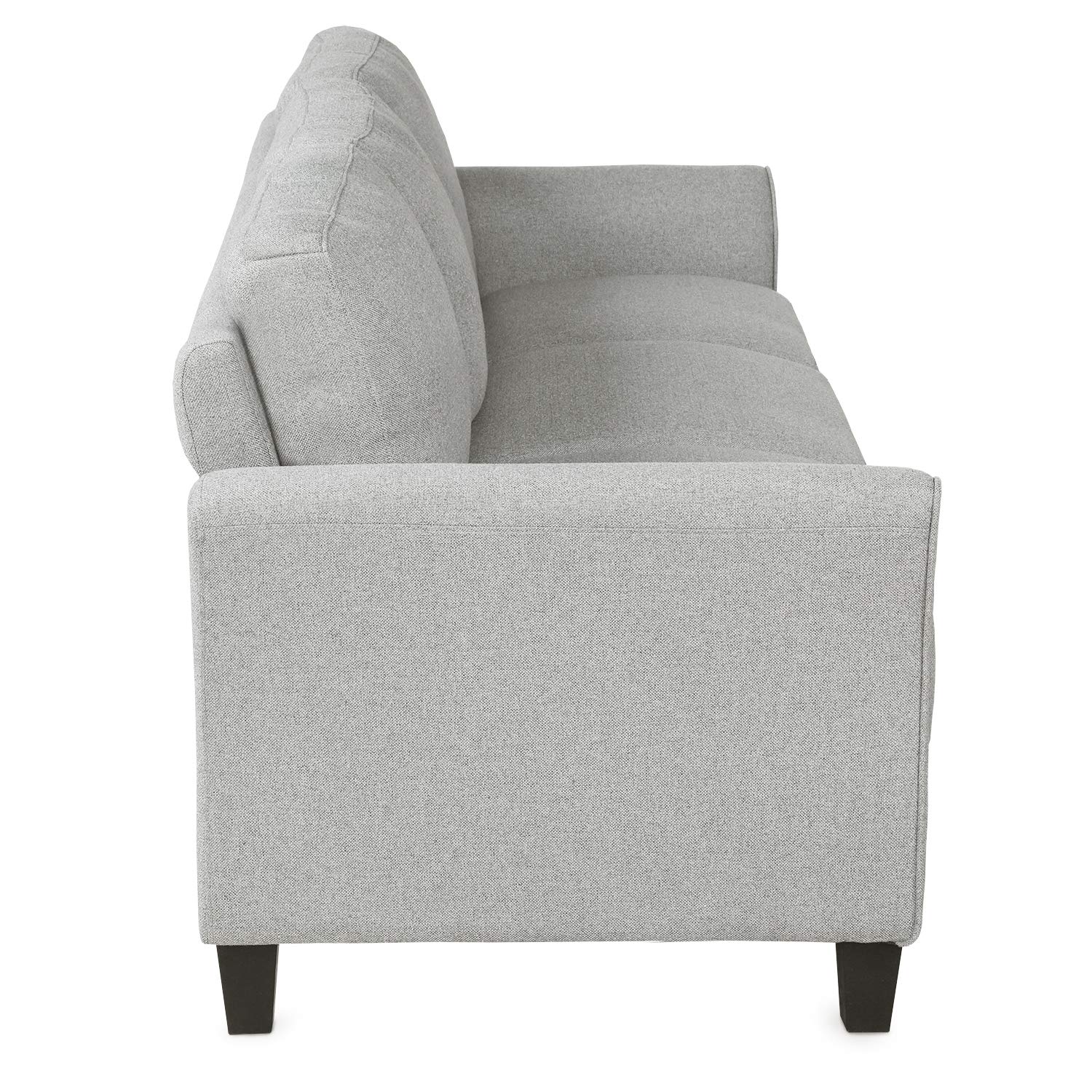 Compact 3-Seater Linen Sofa for Small Spaces - Modern Grey, Black & Light Grey Couches for Living Room & Bedroom - Perfect for Apartments, Dorms & Cozy Home Decor