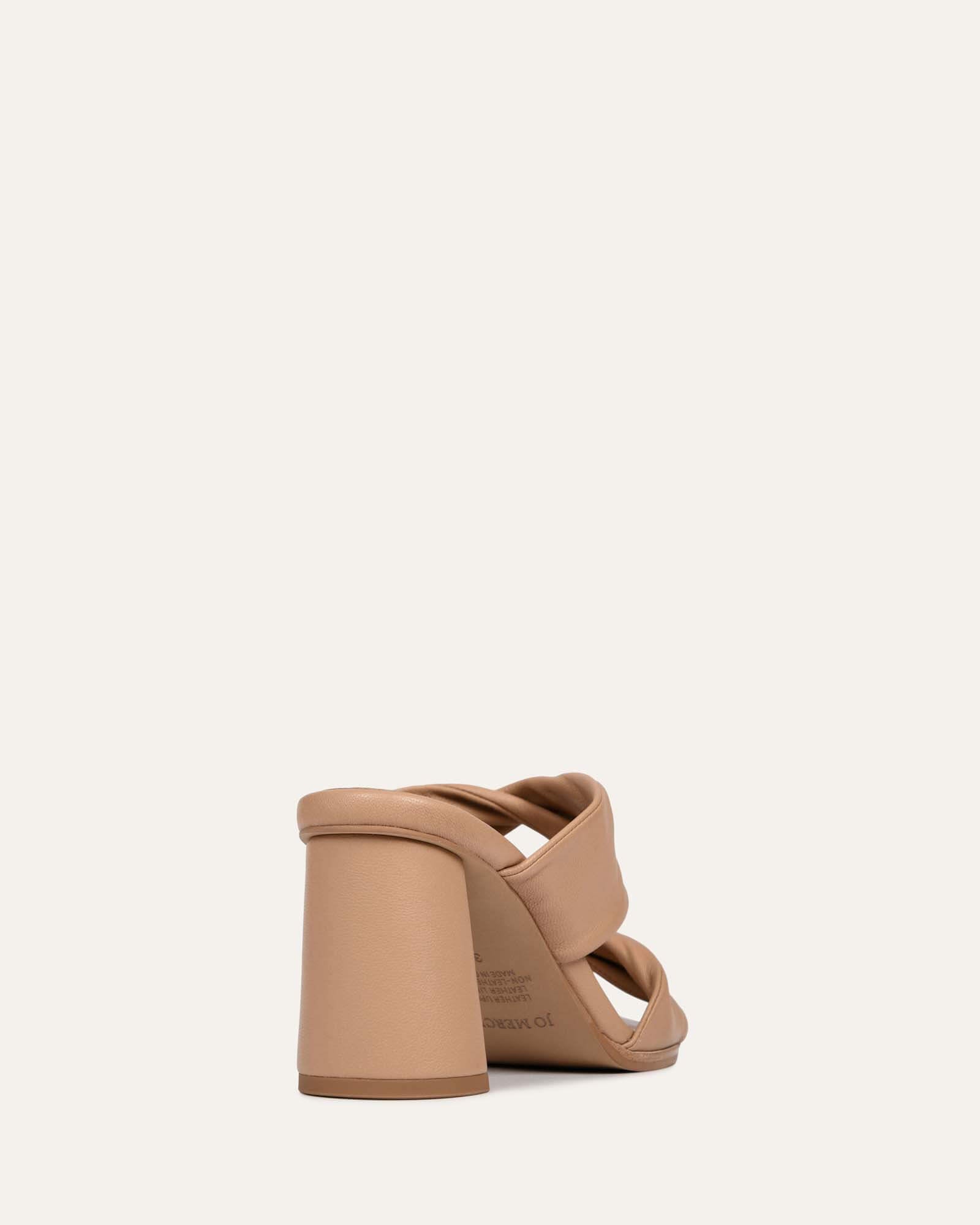 Caylie Women's Beige Leather High Heel Sandals - Comfortable Summer Dress Shoes for Weddings, Parties & Date Nights
