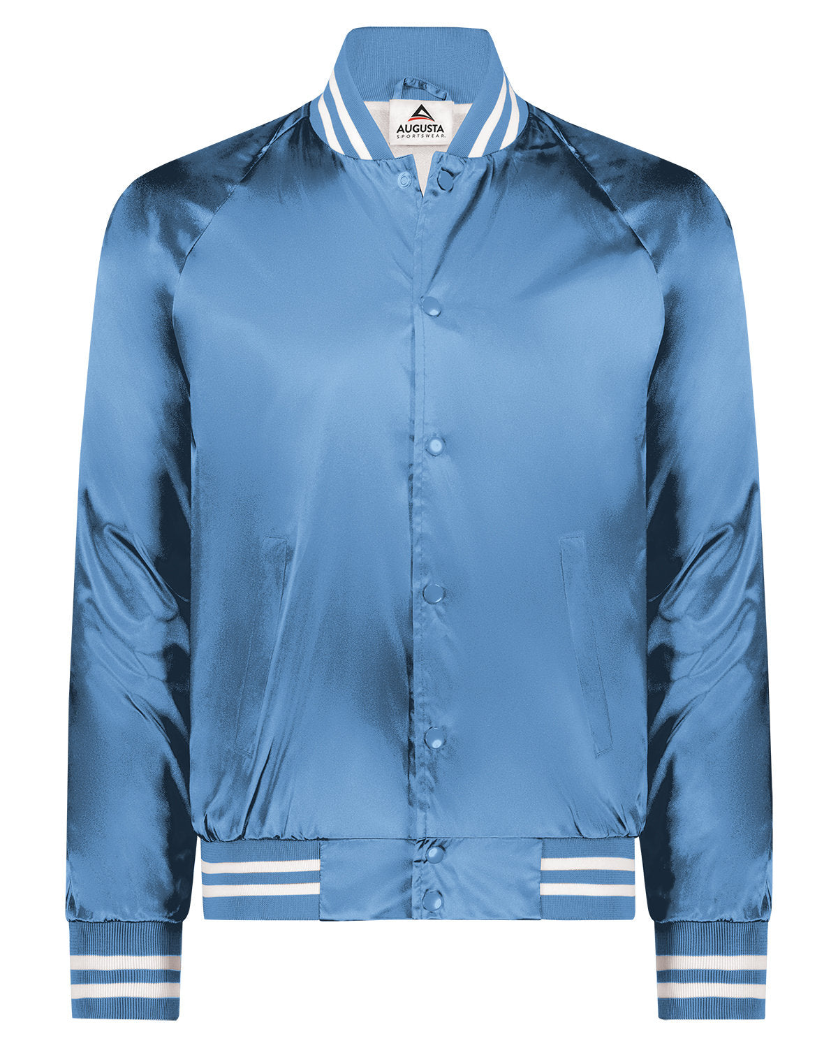 Augusta Sportswear 3610 Unisex Striped Trim Satin Baseball Jacket - Lightweight & Stylish for Baseball Games, Casual Wear & Team Uniforms