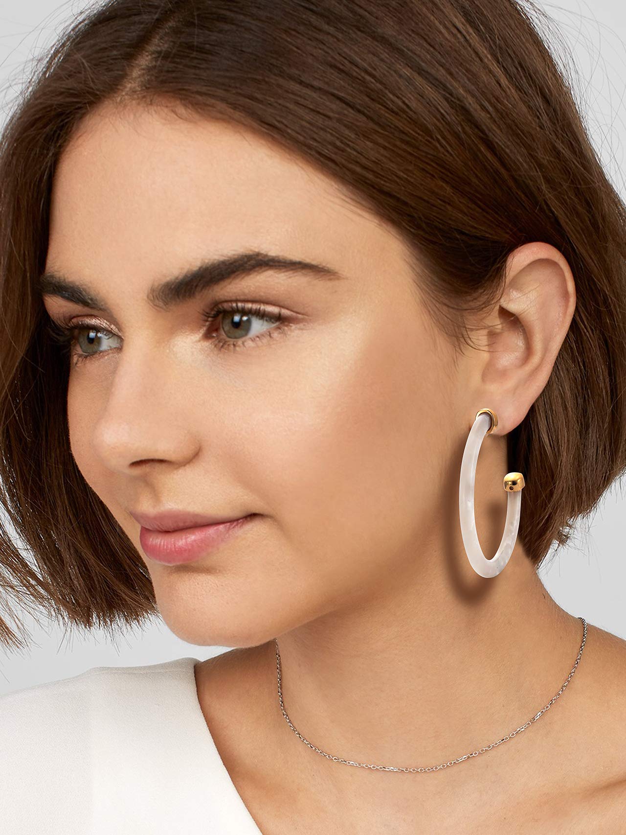 Stylish Acrylic Open Hoop Earrings for Women - Tortoise Shell Bohemian Dangle Earrings | Fashion Jewelry for Casual Wear, Parties & Date Nights