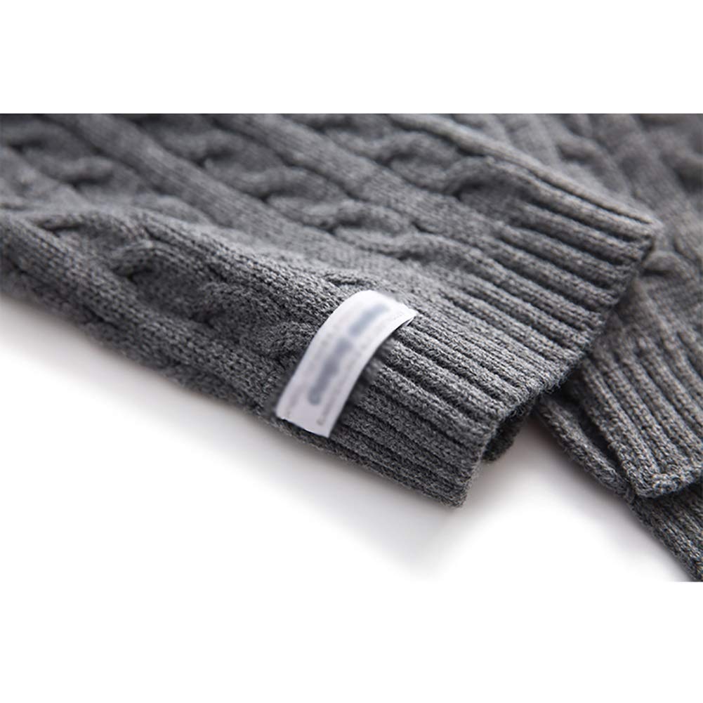 Men's Knitted Winter Scarf - Soft Cotton Striped & Solid Color Scarves for Fall & Winter - Warm Elegant Neck Warmer for Casual & Outdoor Use (Grey)