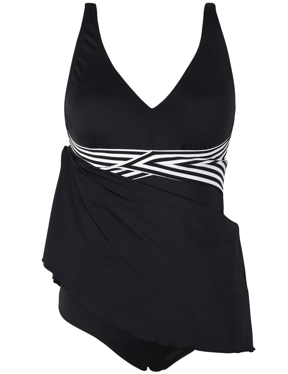 **Septangle One Piece Swim Dress for Women - Plus Size V Neck Tummy Control Swimwear | Bathing Suits for Beach, Pool & Vacation**