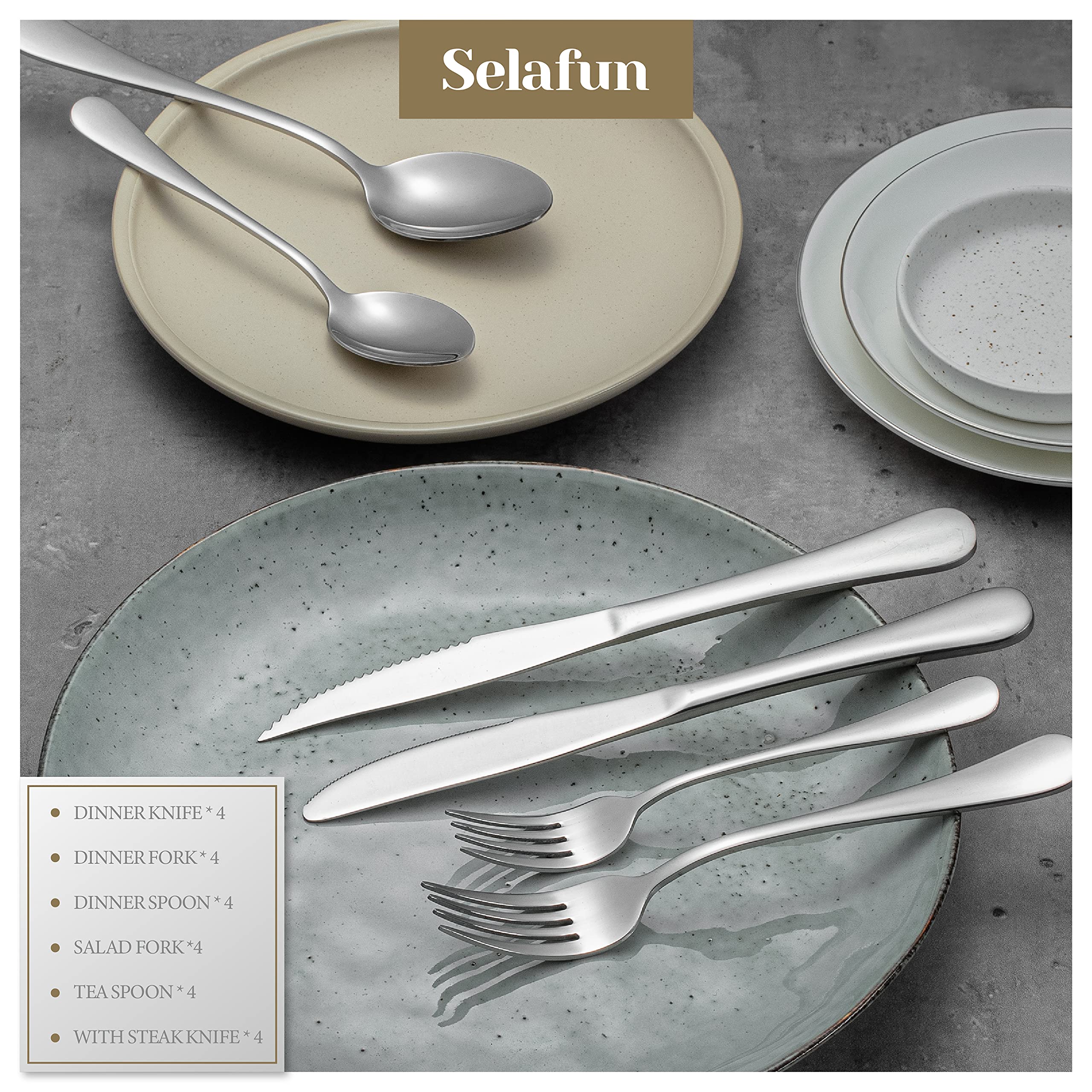 18-Piece Stainless Steel Silverware Set - Elegant Flatware Cutlery for Home & Restaurant Use | Dishwasher Safe Tableware Service for 3 | Perfect for Dinner Parties, Weddings & Fine Dining (Silver)