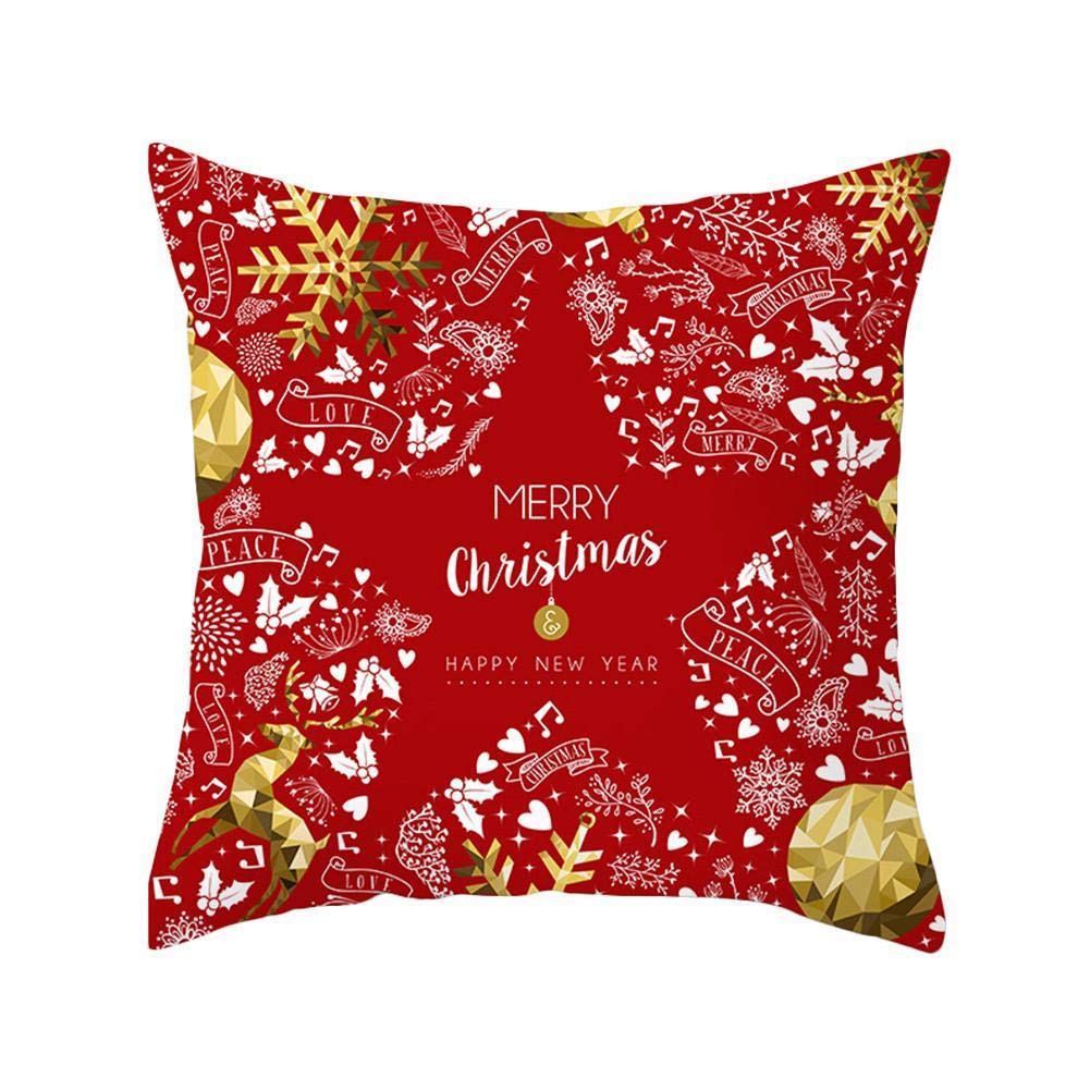 Festive Santa Claus Christmas Pillow Covers 18x18 Inch - Holiday Decorative Throw Pillow Cases for Couch, Bedroom, Car & Home Decor - Perfect for Xmas Gifts, Parties & Cozy Winter Decorations