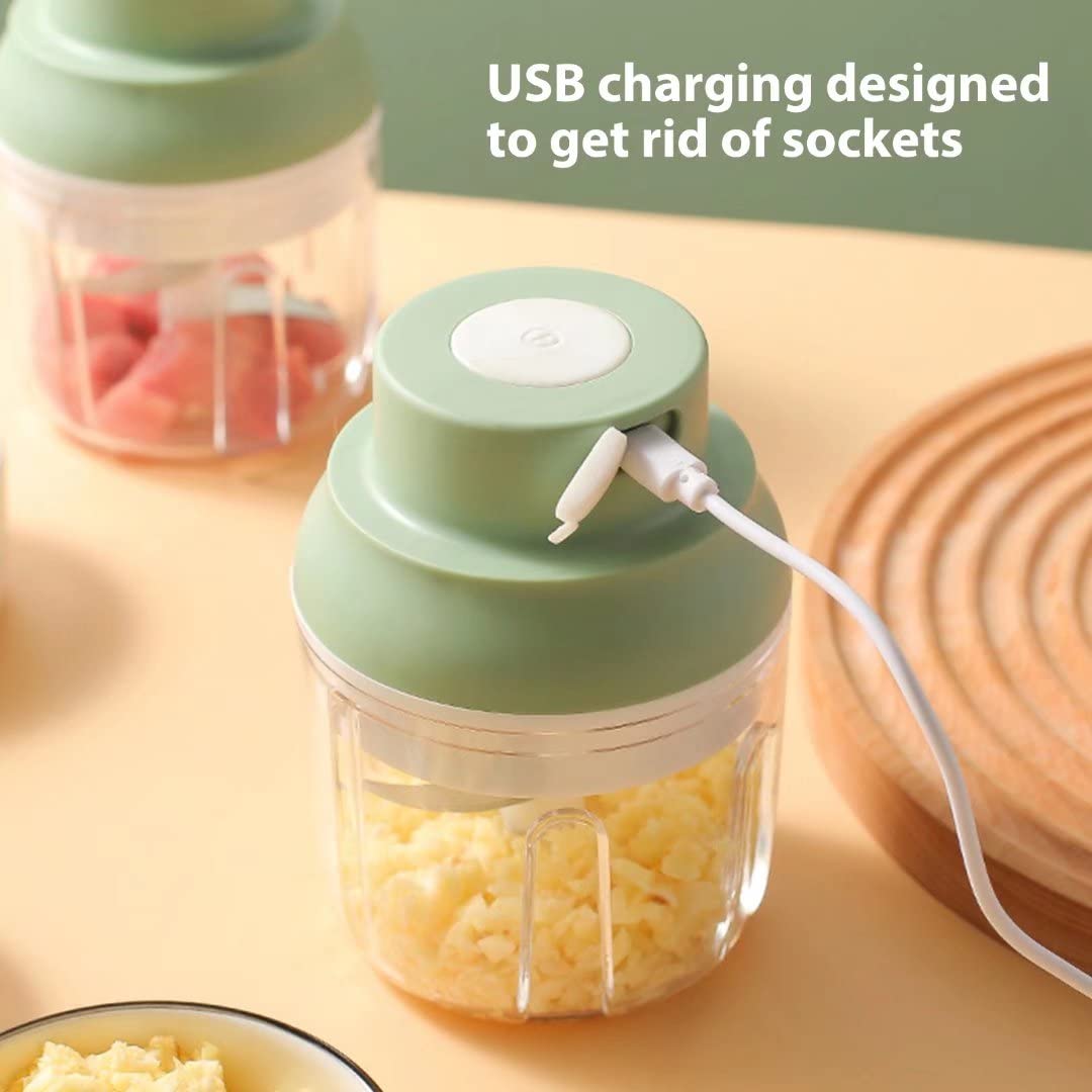 250ml Wireless Electric Garlic Chopper & Food Processor - USB Rechargeable Automatic Egg Whisk, Cream Mixer & Vegetable Crusher for Kitchen - Perfect for Chopping Garlic, Mixing Eggs, and Preparing Baby Food
