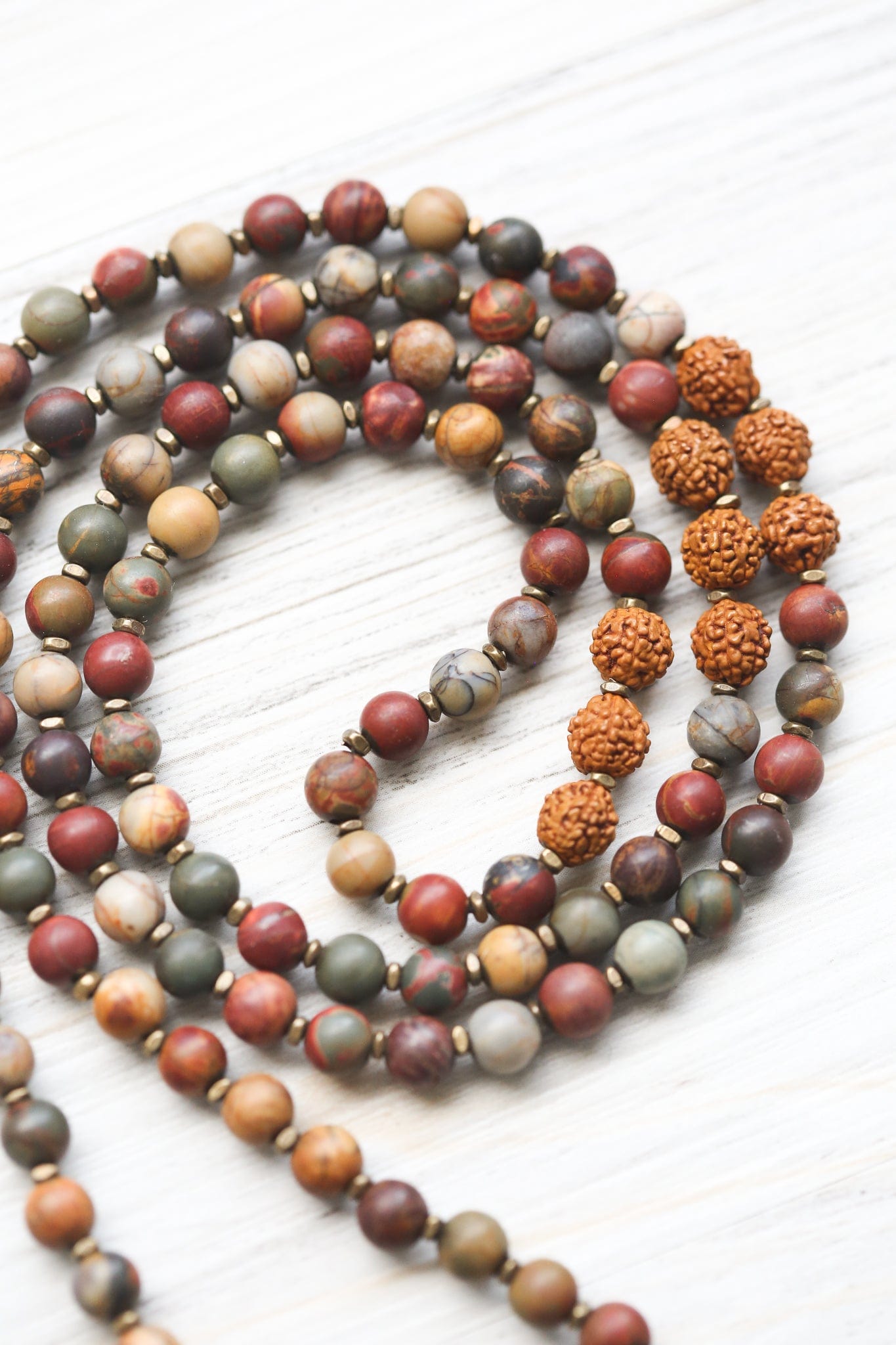 Authentic Thai Buddha Riverstone Mala Beads - 108 Prayer Beads for Meditation, Yoga & Spiritual Healing | Buddhist Necklace for Mindfulness Practice