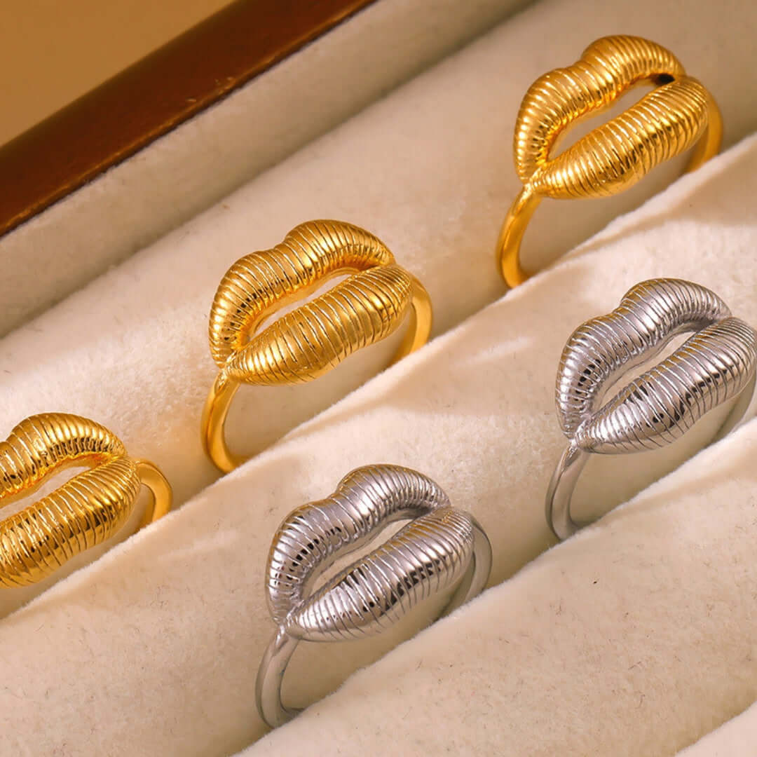 Quirky Kissing Lip Ring Stackable - A933 | Fun & Stylish Body Jewelry for Parties, Dates & Self-Expression
