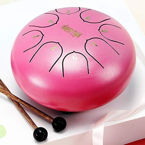 6 Inch Steel Tongue Drum Handpan - Pink Lotus Percussion Instrument with Mallets & Carry Bag | Perfect for Meditation, Music Therapy, and Relaxation