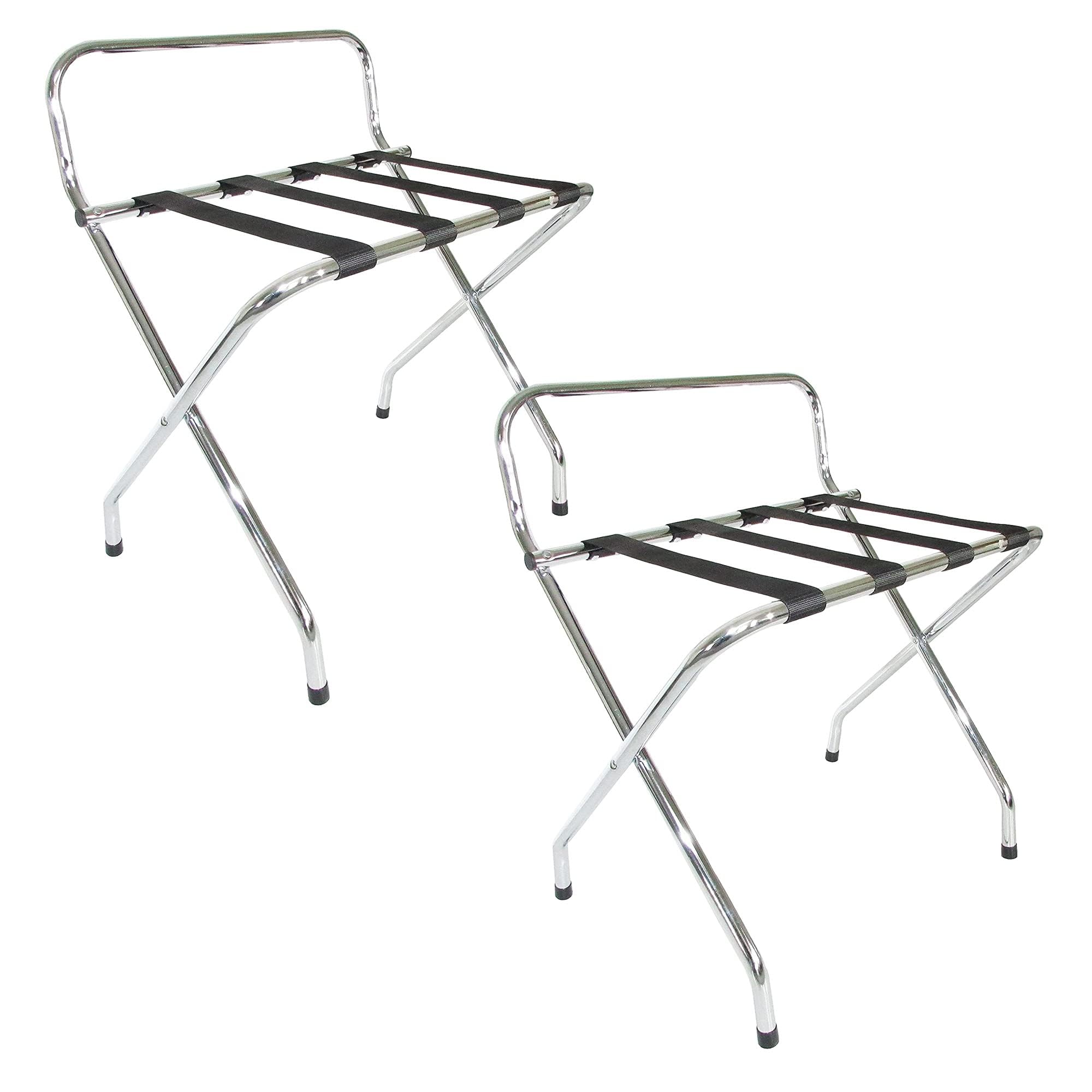Foldable Metal Luggage Rack - Heavy Duty Suitcase Stand for Bedroom, Hotel & Travel - Holds 50-100 lbs - Space Saving Storage Solution - Perfect for Guest Rooms, Closets & Small Spaces (Pack of 2)