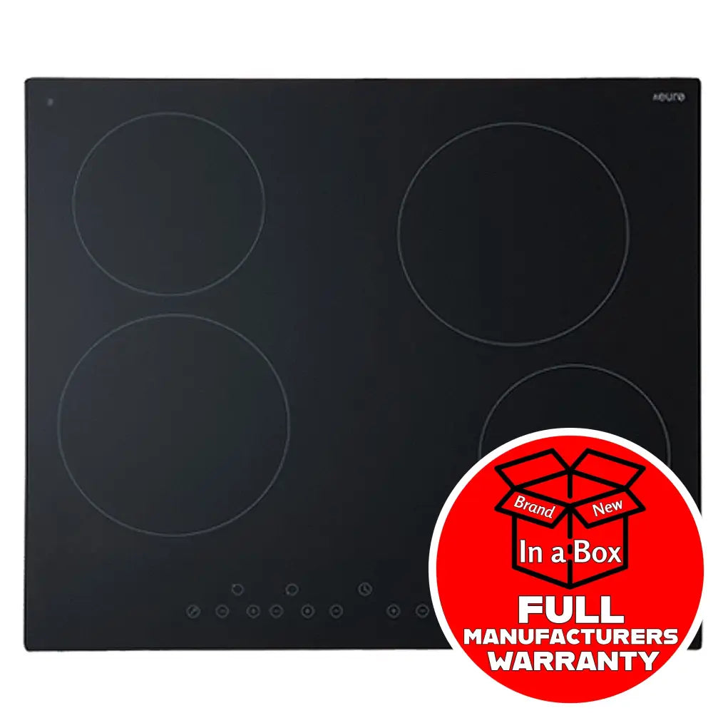 Euro ECT600C4 60cm Ceran® Touch Electric Cooktop - 4 Zone Induction Stove with Touch Controls for Modern Kitchen | Fast Heating & Energy Efficient | Perfect for Home Cooking, Baking & Entertaining