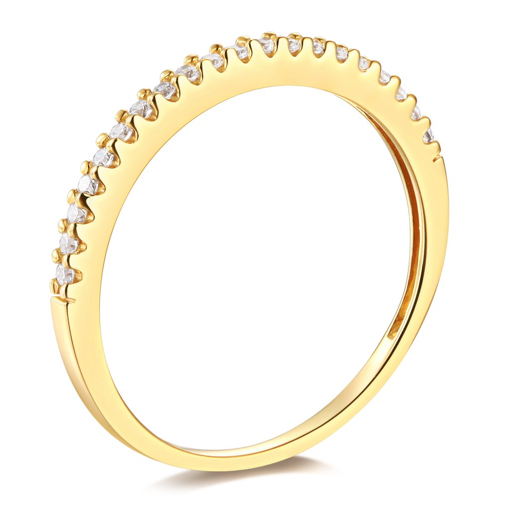 14K Yellow Gold Solid Wedding Engagement Ring and Wedding Band 2-Piece Set - Size 8 - Perfect for Proposals, Anniversaries & Bridal Jewelry Gifts
