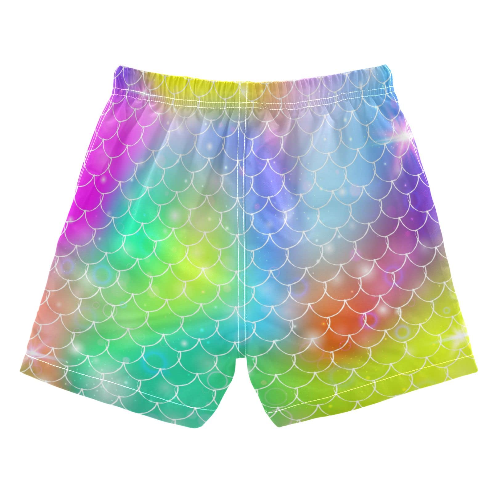 Susiyo Rainbow Mermaid Scales Boys Swim Trunks - Quick Dry Beach Board Shorts for Toddlers | Perfect for Pool, Beach & Summer Water Activities