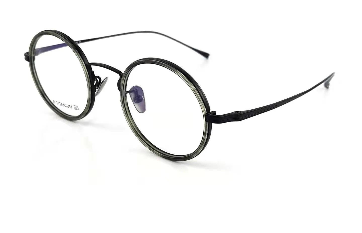 Aimee Unisex Full Rim Round Oval Titanium Eyeglasses 1061 - Lightweight & Durable Titanium Frame for Men & Women - Perfect for Reading, Work, and Everyday Fashion