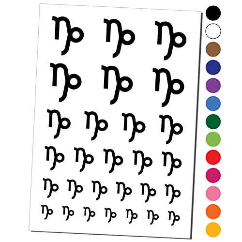 Capricorn Zodiac Sign Temporary Tattoos - Waterproof Fake Body Art Stickers Set (Black, 1 Sheet) for Parties, Festivals & Cosplay