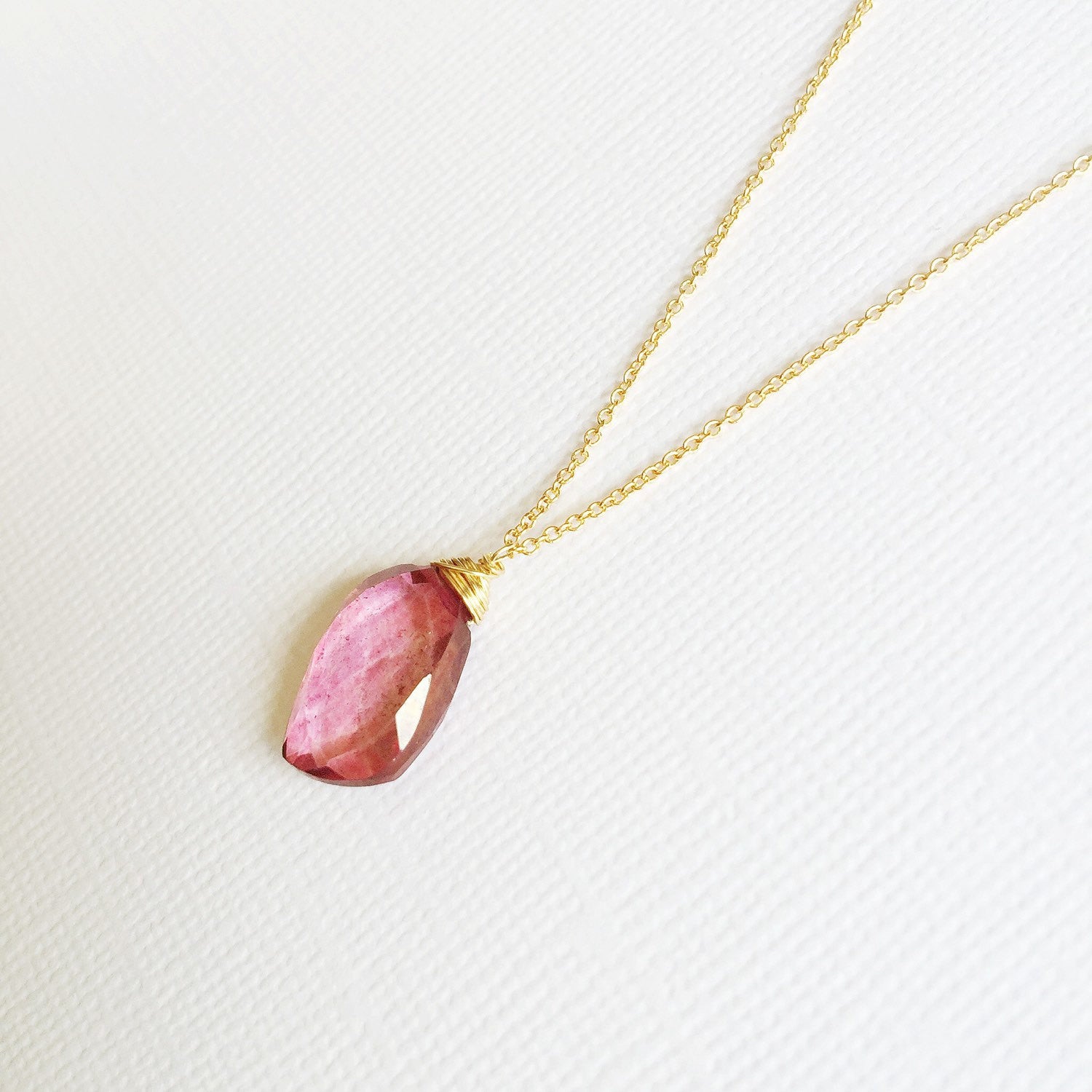 Yazmin Pink Quartz Necklace (N187) - Elegant Crystal Jewelry for Women, Perfect Gift for Valentine's Day, Anniversary & Special Occasions