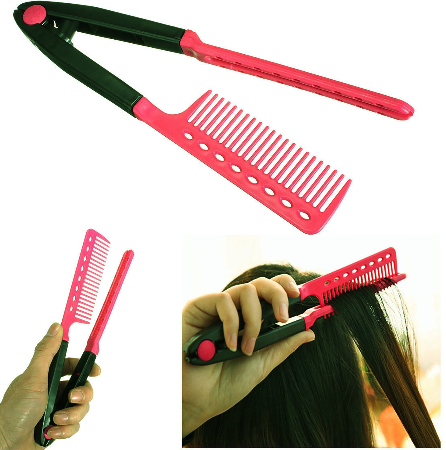 Professional Hair Straightener Comb with Innovative Clip Design - Perfect for Smoothing, Styling & Taming Frizzy Hair at Home or Salon