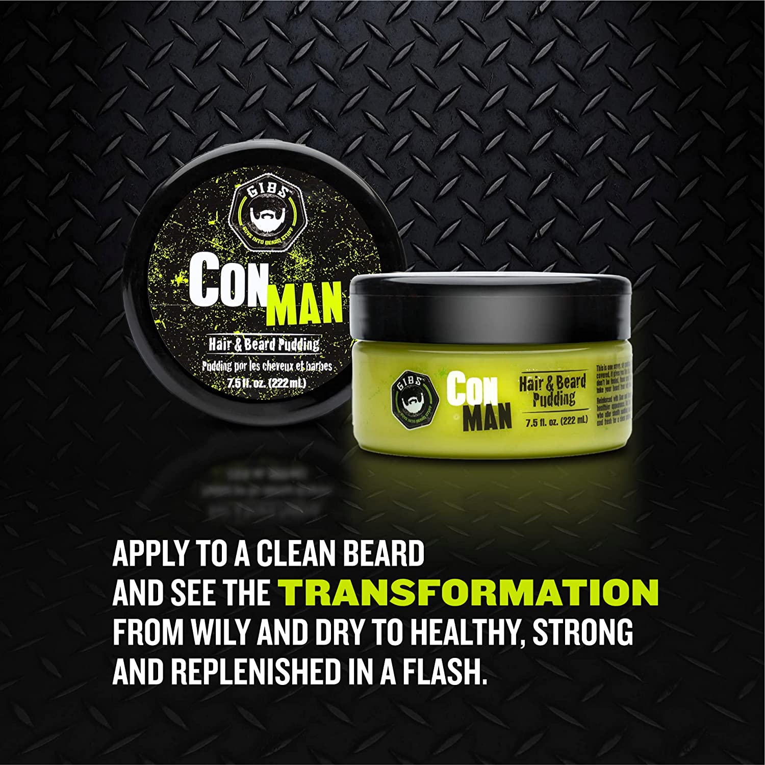 Con Man Leave-In Conditioning Cream for Beard & Hair - Styling, Moisturizing Beard Pudding & Curl Definer | Perfect for Daily Grooming & Styling