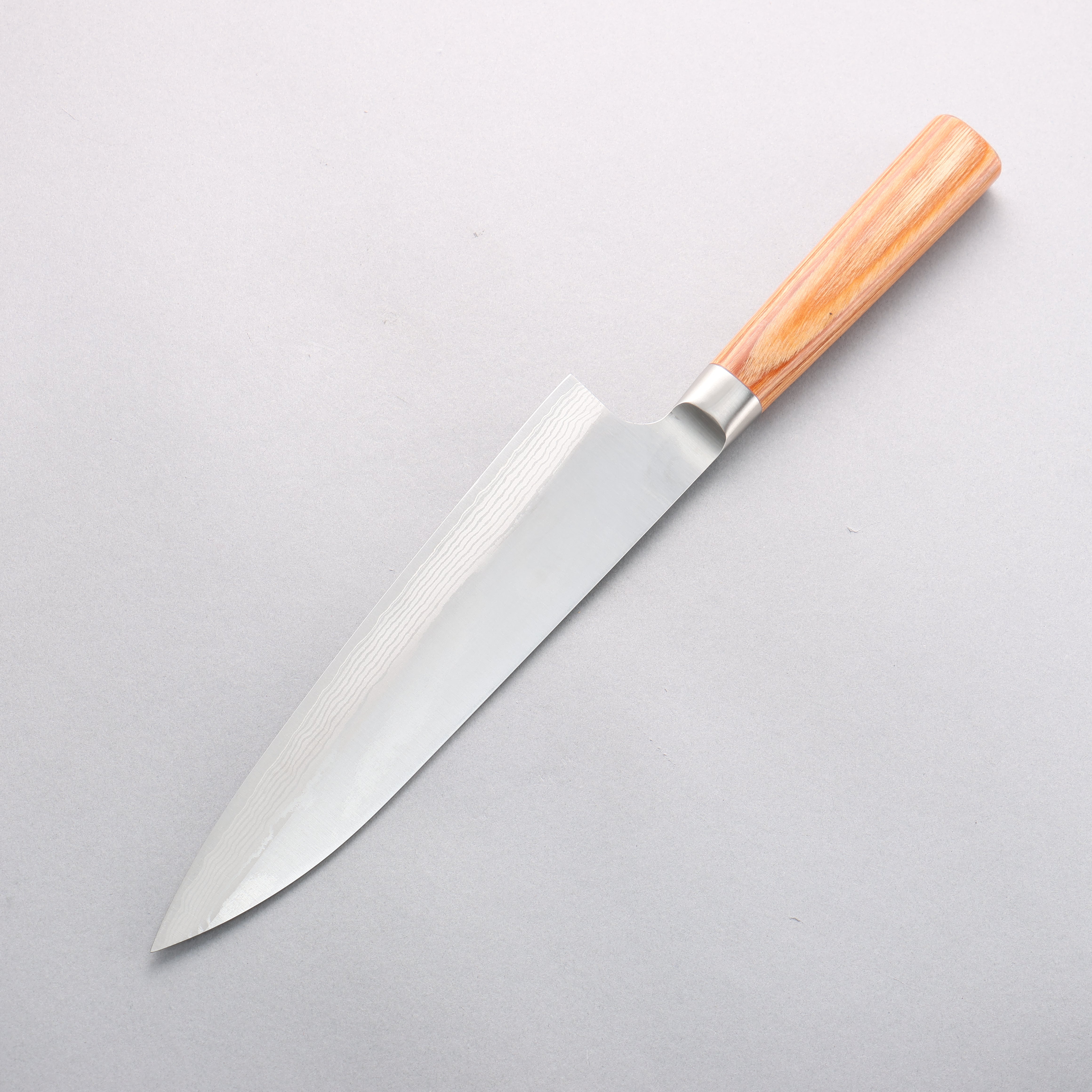 Premium Kamo Hamono VG10 Damascus Gyuto Chef Knife 210mm - Japanese High Carbon Stainless Steel with Brown Pakka Wood Handle - Perfect for Sushi, Meat Cutting & Professional Kitchen Use