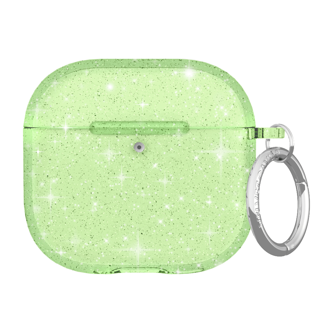 Lime Stardust AirPod Case - Protective Cover for Apple AirPods 1/2/3 & Pro - Trendy Glitter Design, Shockproof & Scratch-Resistant - Perfect for Gym, Travel & Everyday Use
