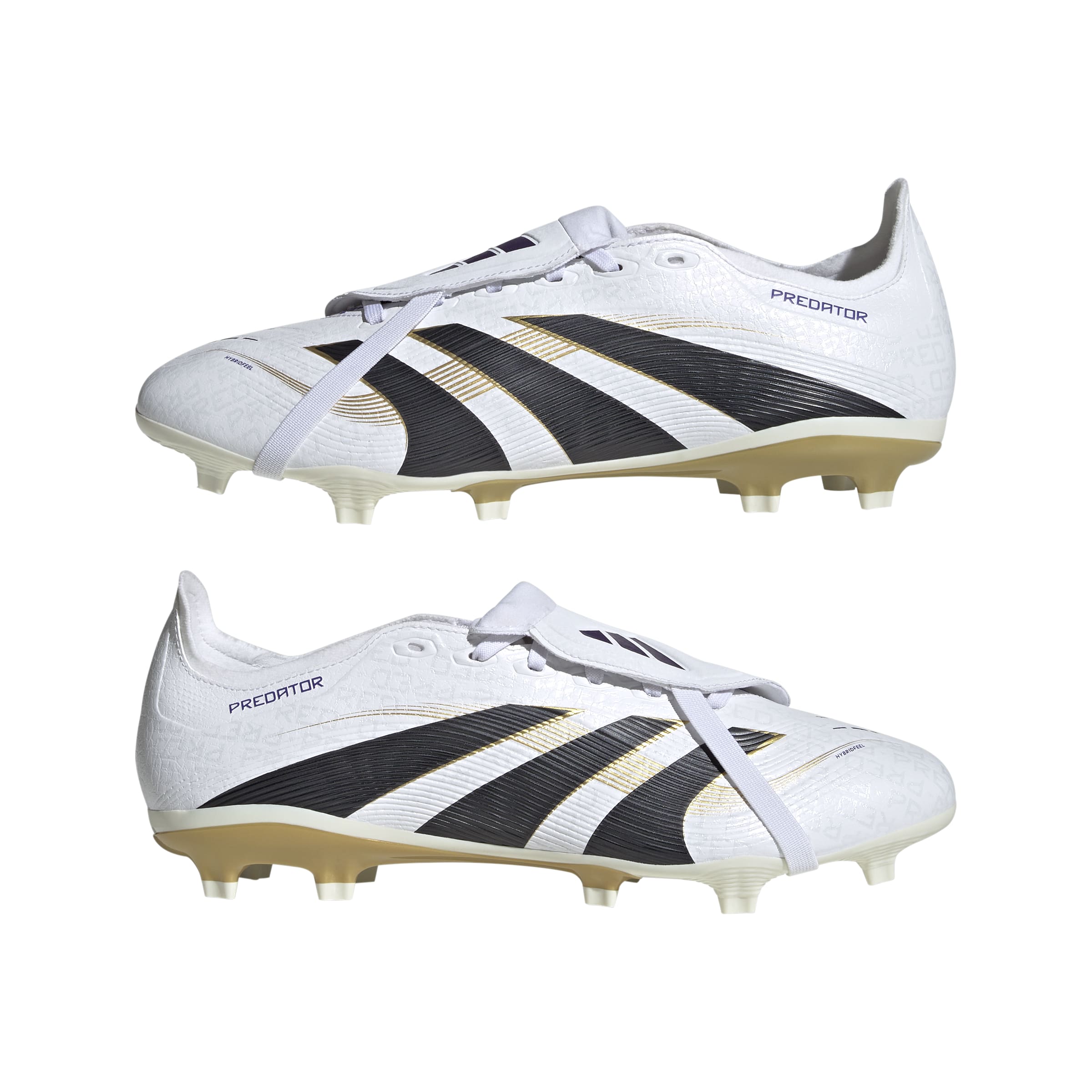 Adidas Predator League FG Soccer Cleats for Men - White/Black/Gold Metallic - Fold Over Tongue Design for Enhanced Fit - Perfect for Competitive Matches & Training Sessions