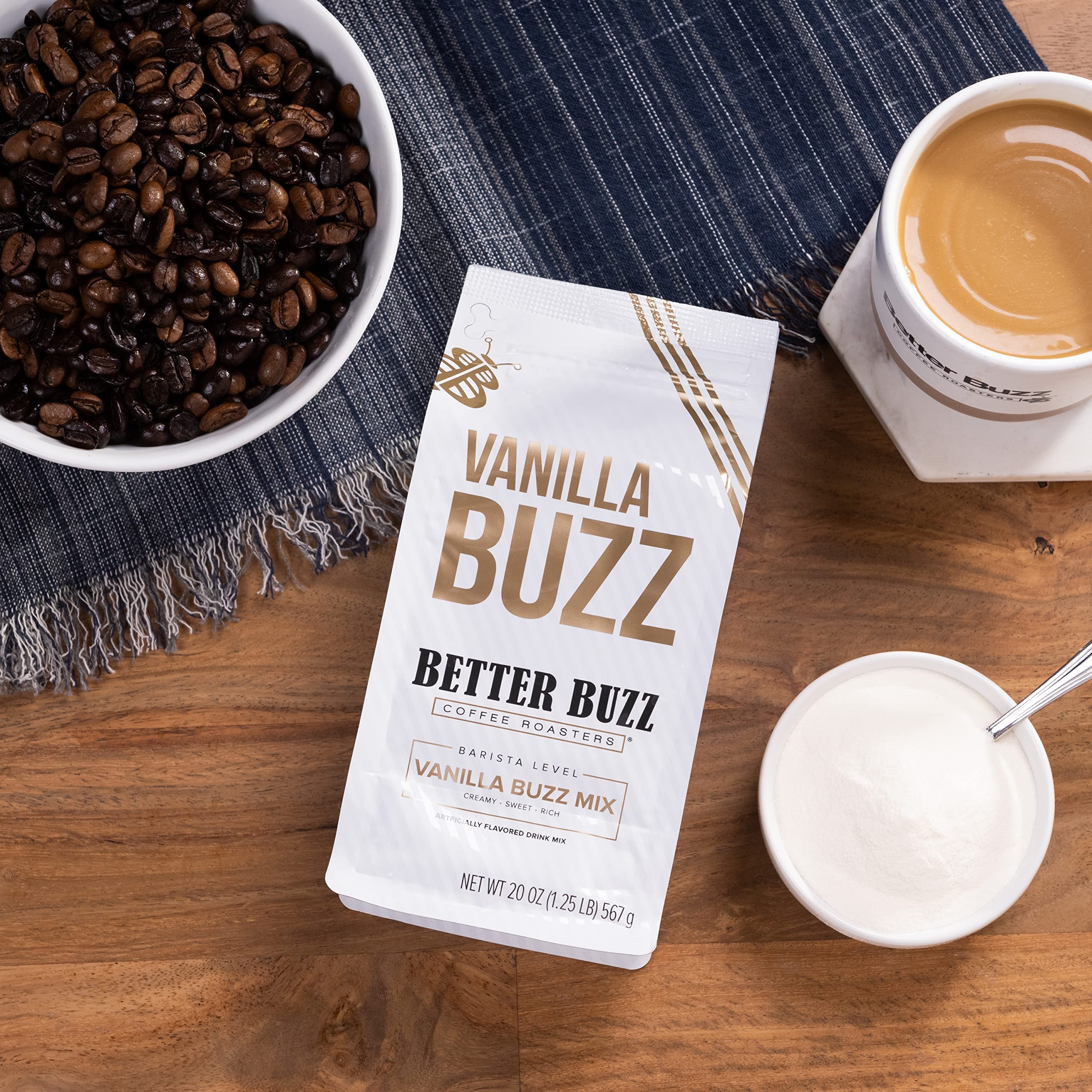Better Buzz Vanilla Coffee Creamer 20oz - Powder Mix for Lattes & Coffee