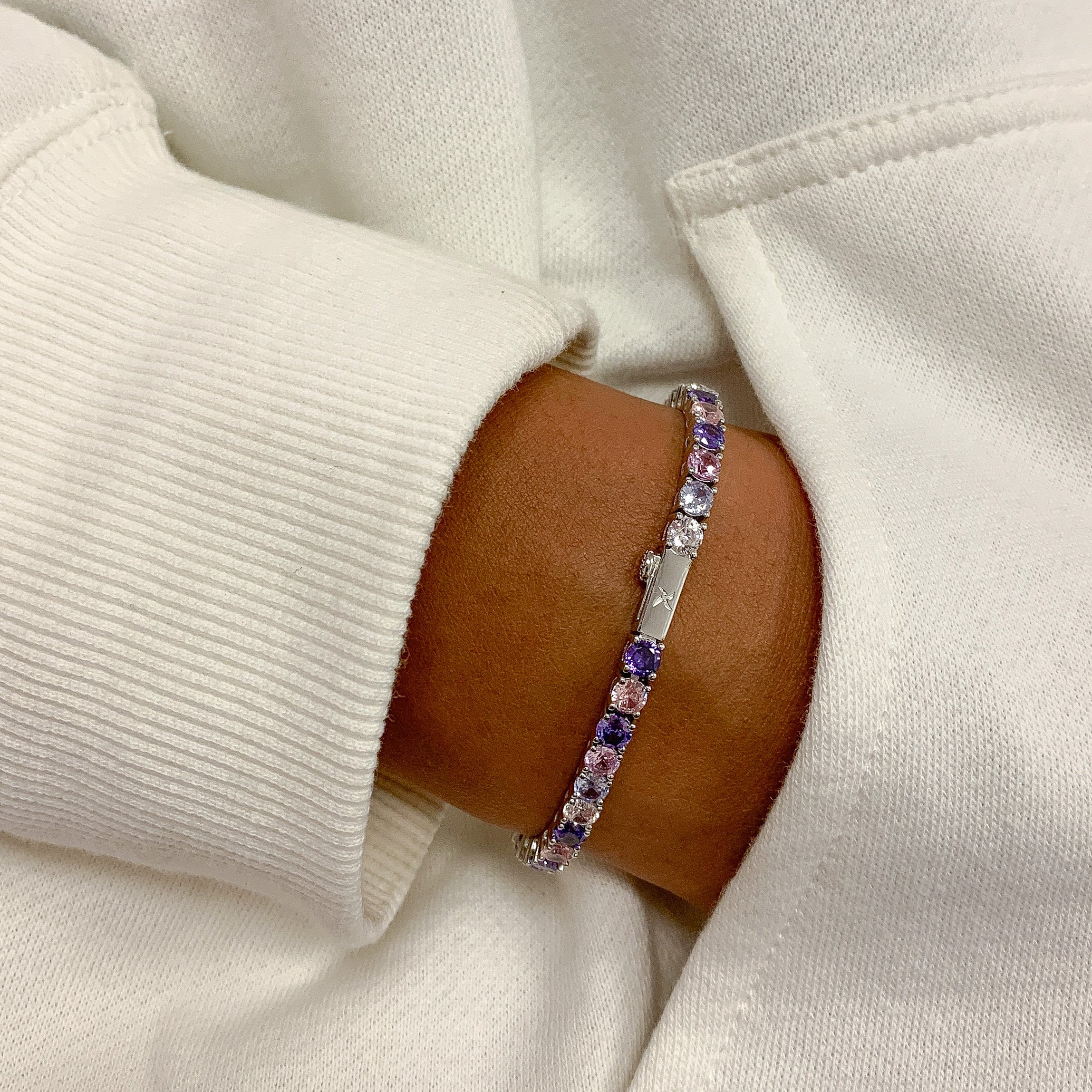 4mm Lilac Tennis Bracelet - .925 Sterling Silver Jewelry for Women, Elegant & Durable - Perfect for Weddings, Parties & Everyday Wear
