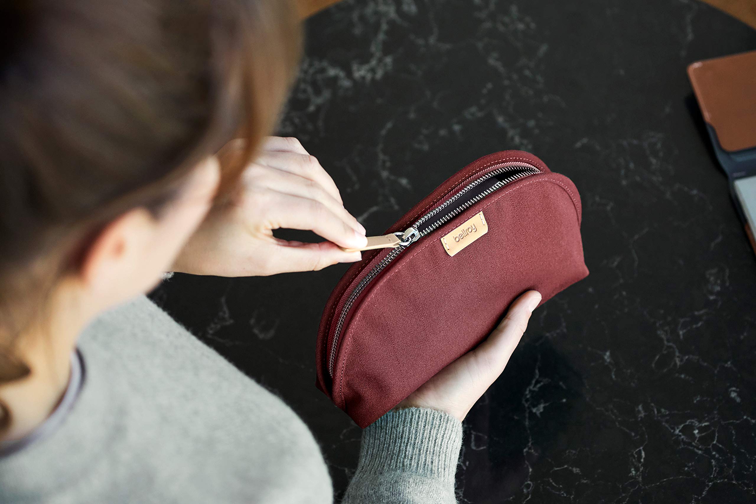 Bellroy Classic Pouch - Premium Leather & Woven Fabric Organizer for Pens, Cables, Cosmetics & Personal Items | Perfect for Travel, Office & Everyday Carry Essentials