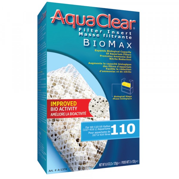 AquaClear 110 BioMax Insert - High-Efficiency Filter Media for Aquariums | Improves Water Clarity & Fish Health | Perfect for Freshwater & Saltwater Tanks