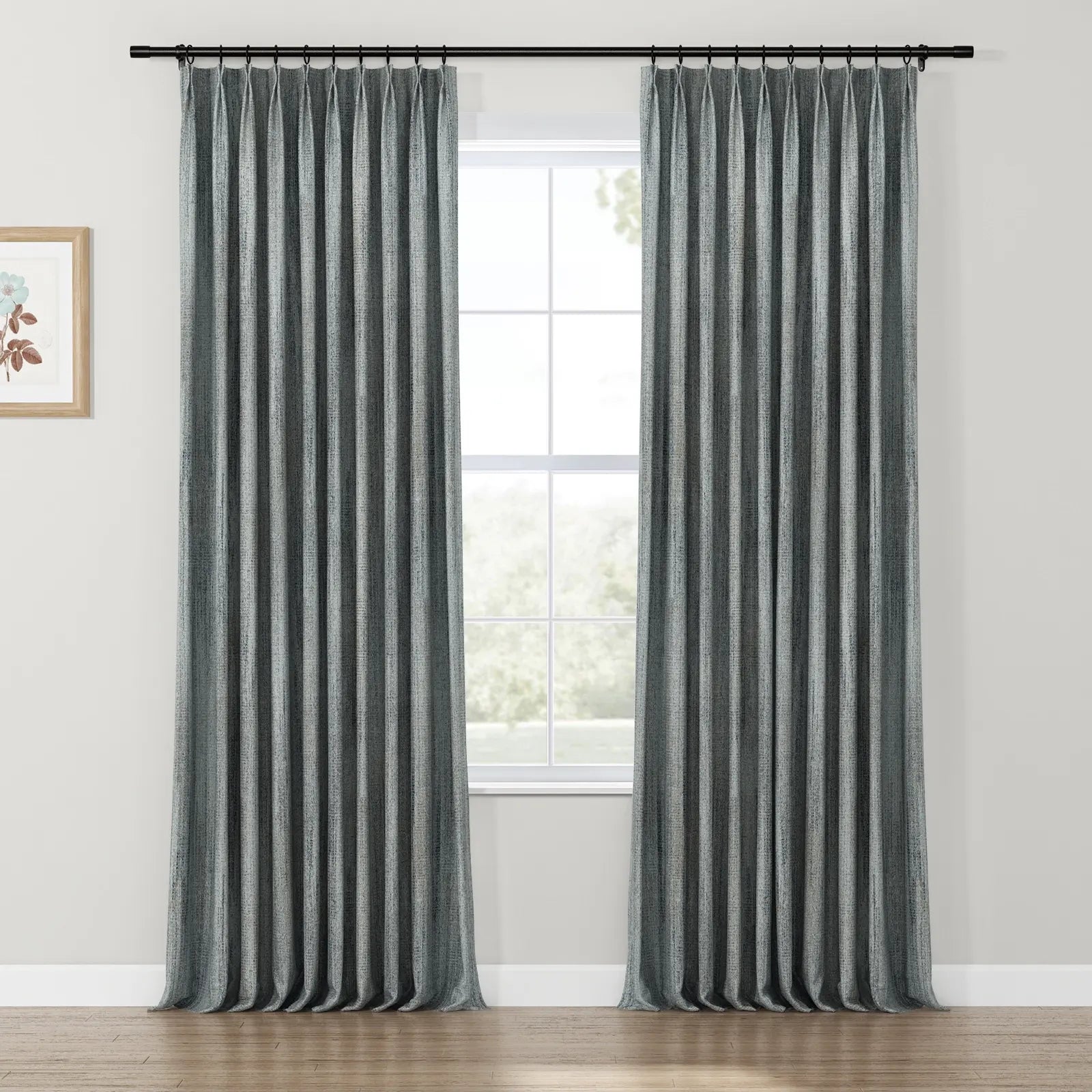 Lydia Rib Jacquard Curtains - Elegant Pleated Window Drapes for Living Room & Bedroom - Blackout Thermal Insulated Sheer Panels for Home Decor