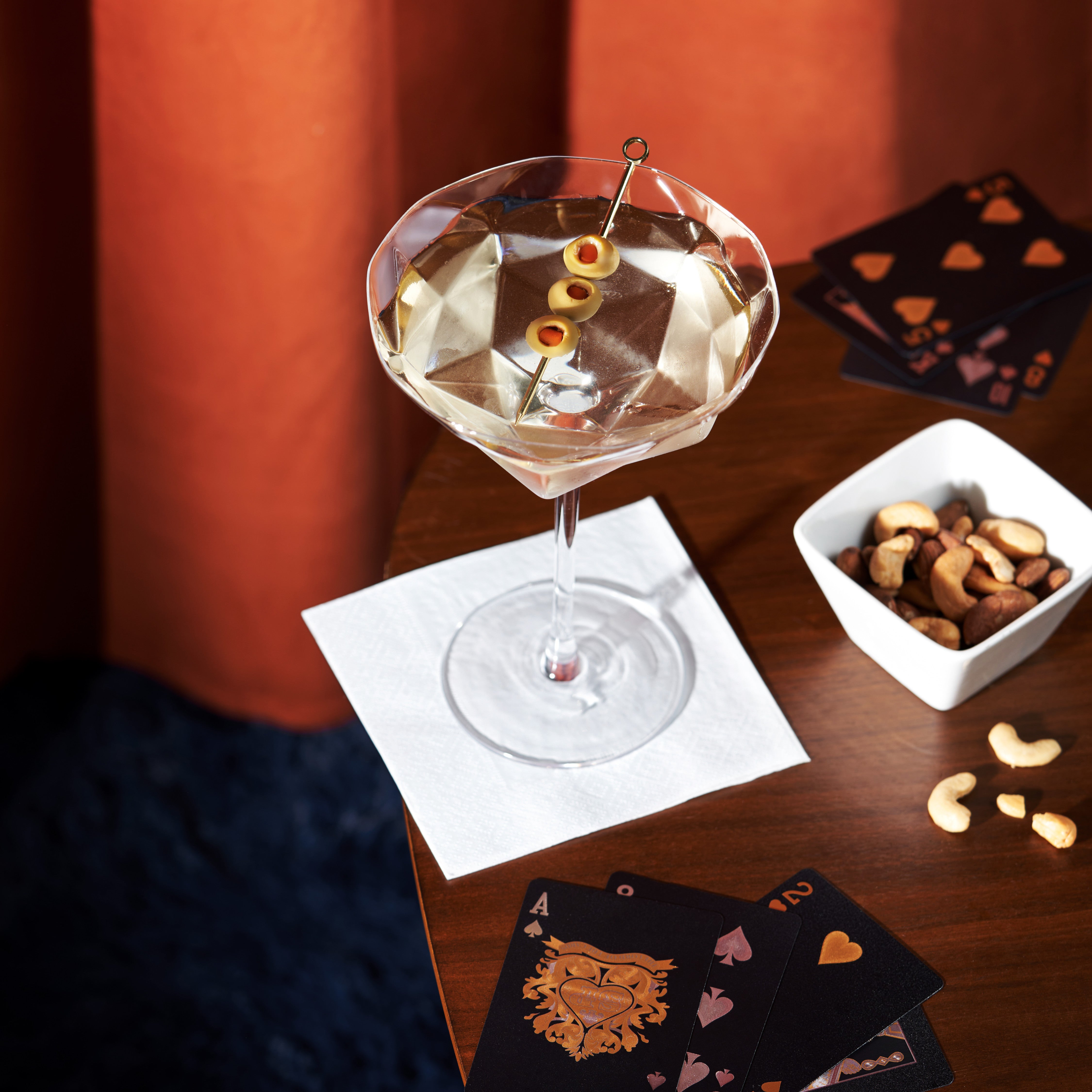 Seneca Faceted Crystal Martini Glasses Set of 2 - Elegant Cocktail Drinking Glasses for Parties, Weddings & Home Bar Decor