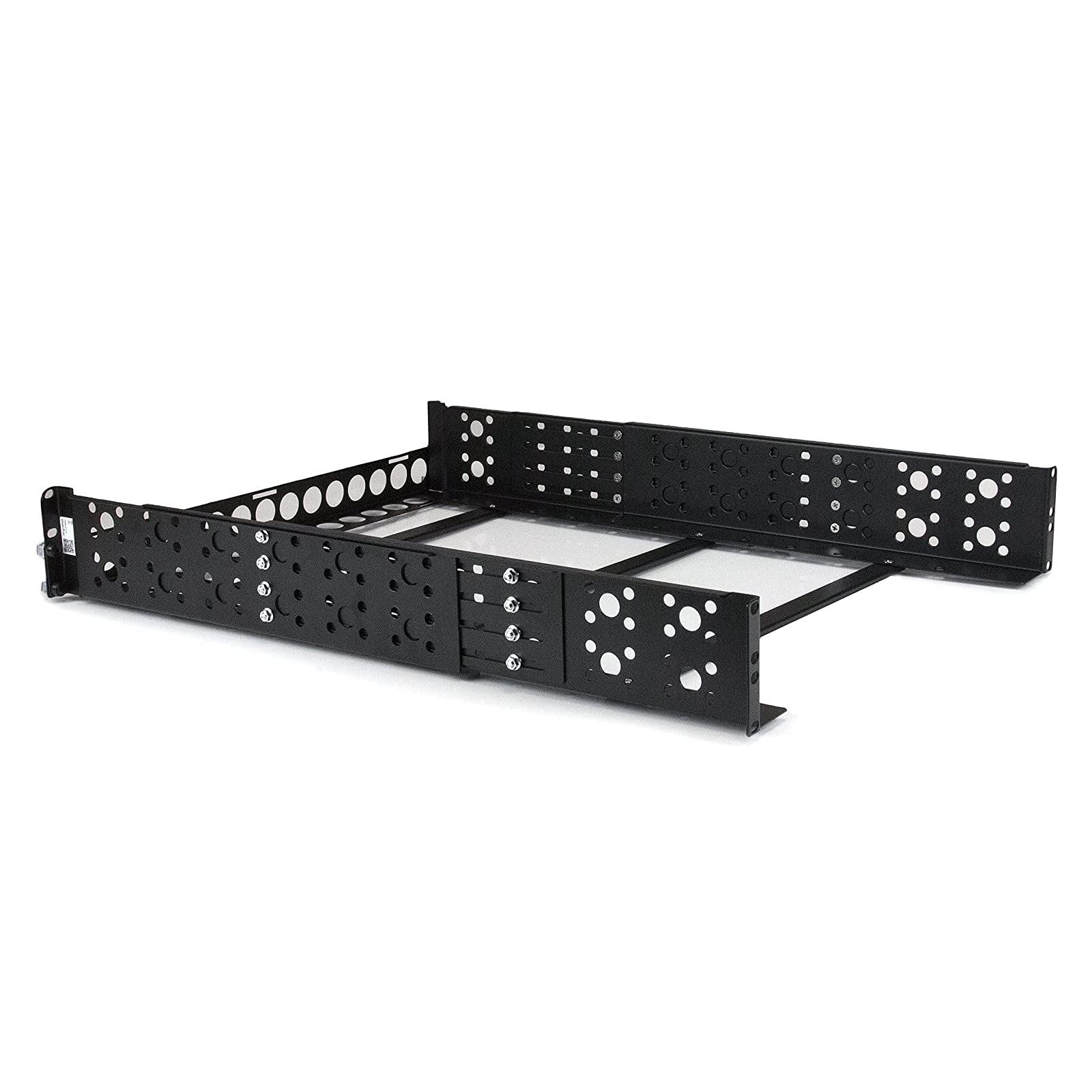 2U Black 19-Inch Universal Adjustable Server Rack Rails - Fits Most Server Rack Enclosures & Cabinets - Perfect for Data Centers, Home Labs, and Network Installations