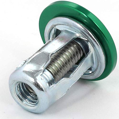NRG Innovations FW-100GN 10-Piece 20MM Wide Fender Washer Kit with Bolts & Blind Spot Mirror - Green Washers, Silver Bolts, Metal Rivets for Car, Truck, Motorcycle Accessories & DIY Automotive Projects