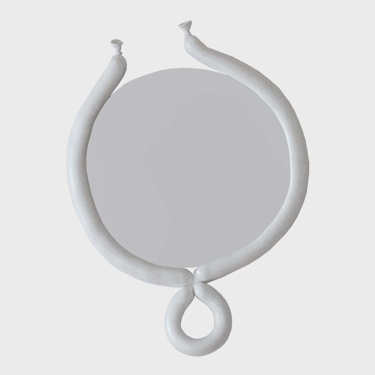 Hand-Painted Weisswurst Ceramic Sculpture Mirror - Bavarian Sausage Art Decor for Kitchen, Dining Room & German-Themed Parties